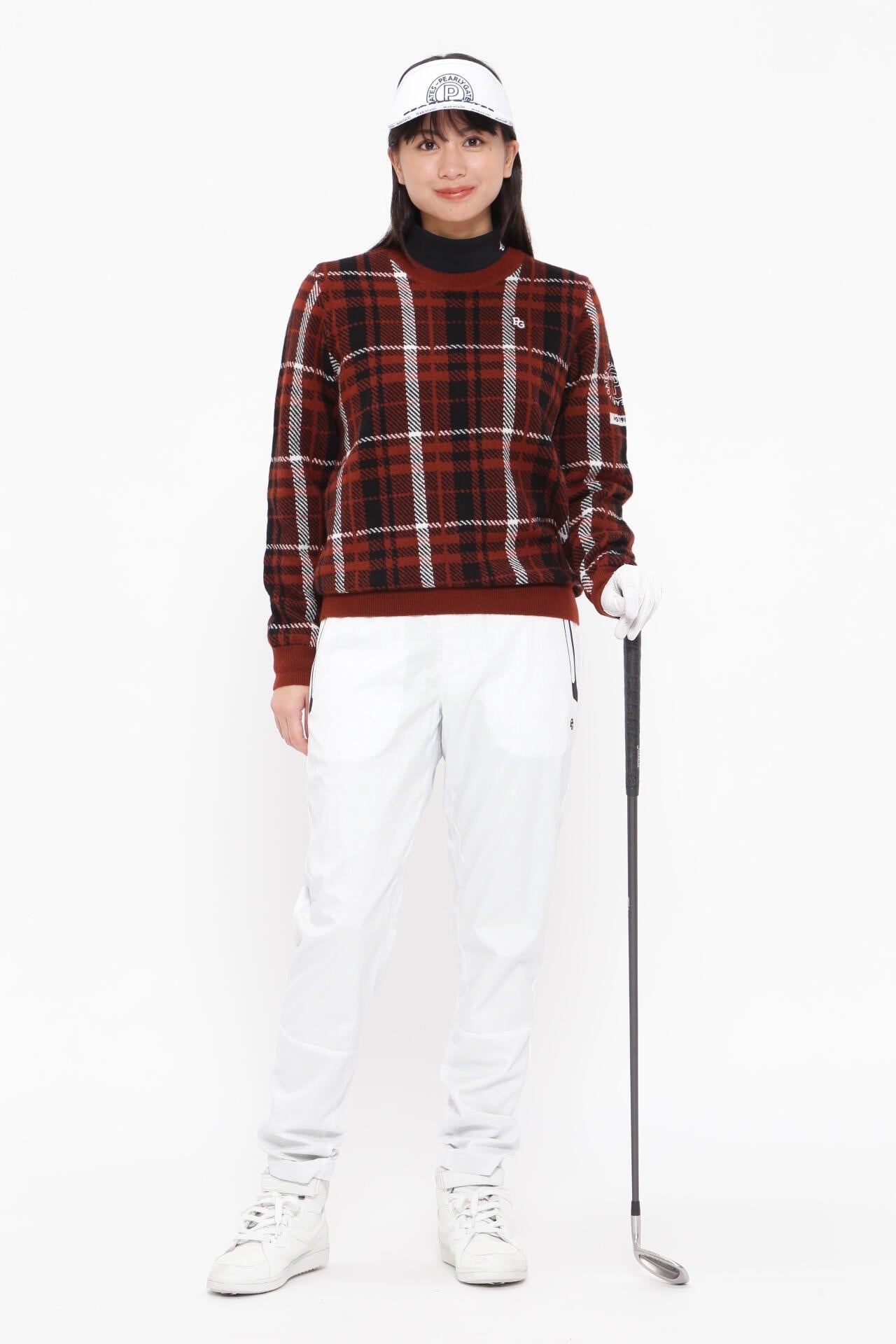 カシミア天竺 クルーネックニットプルオーバー <CHECKシリーズ>