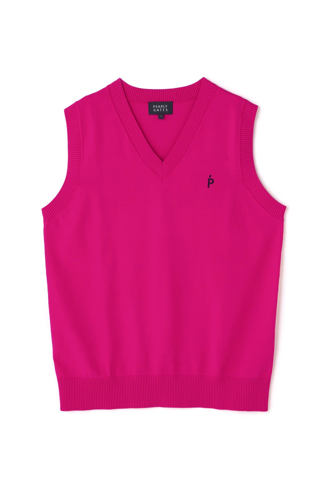 光栓50 Vネックニットベストプルオーバー <Pink with BLACK>