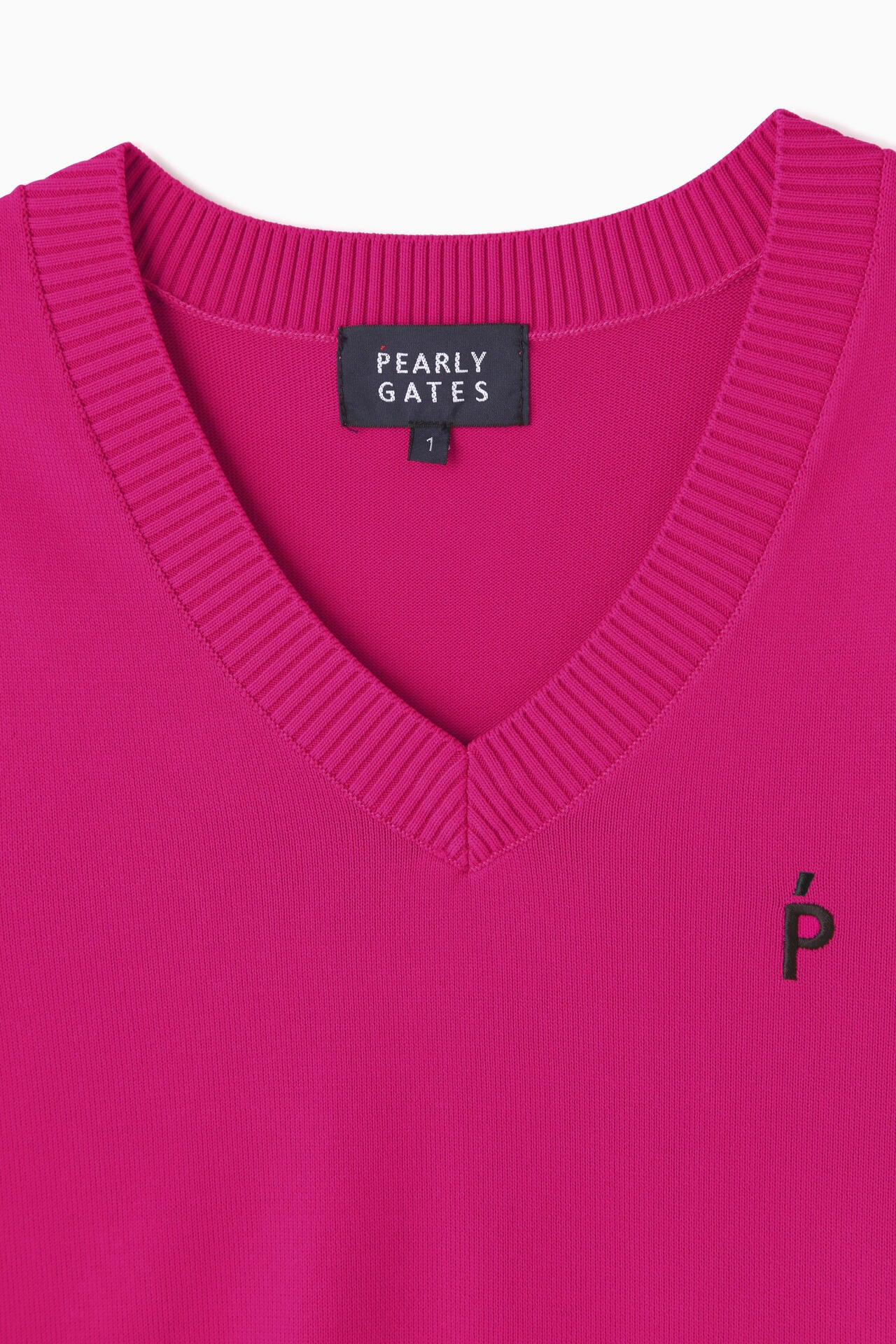 光栓50 Vネックニットベストプルオーバー <Pink with BLACK>