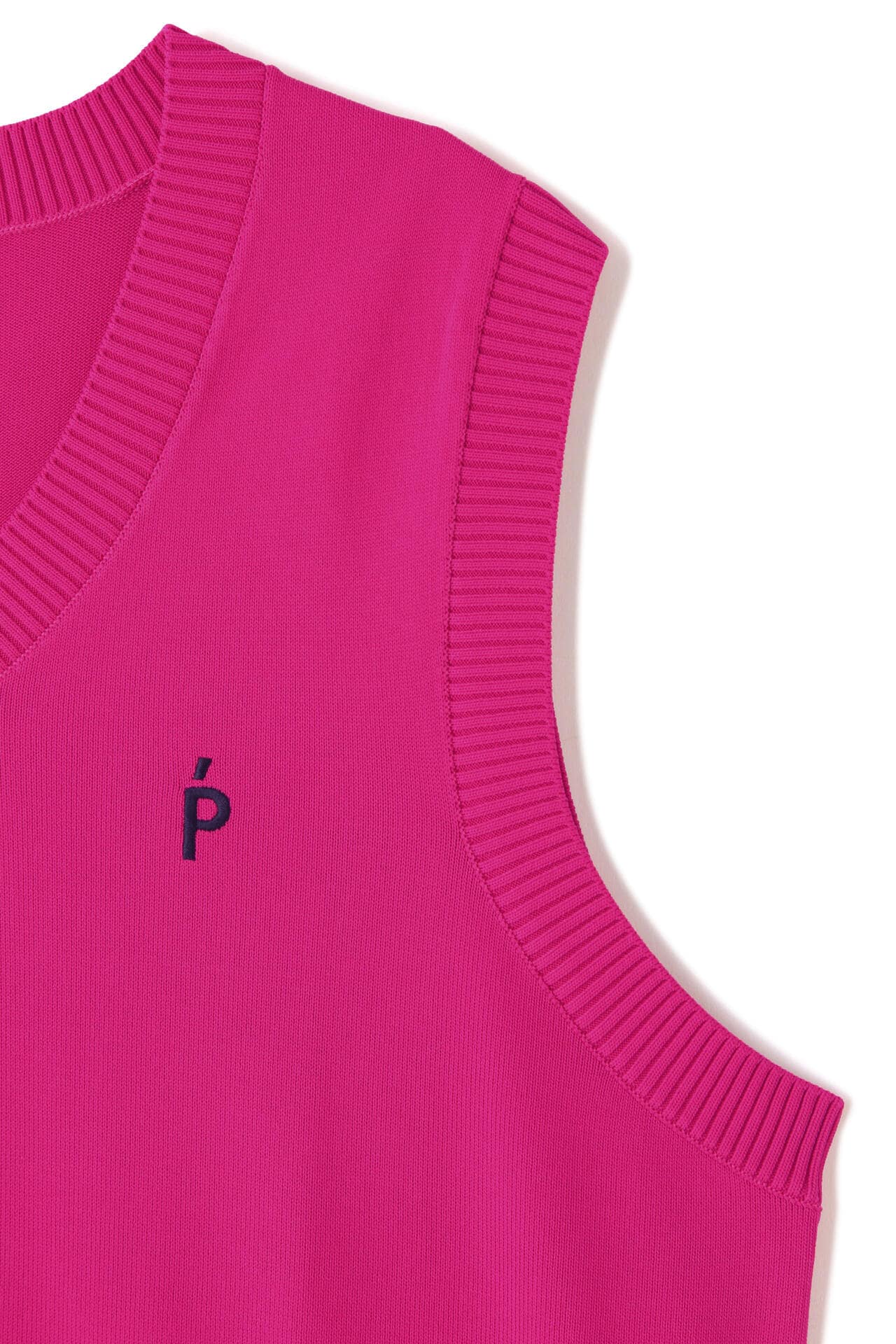 光栓50 Vネックニットベストプルオーバー <Pink with BLACK>