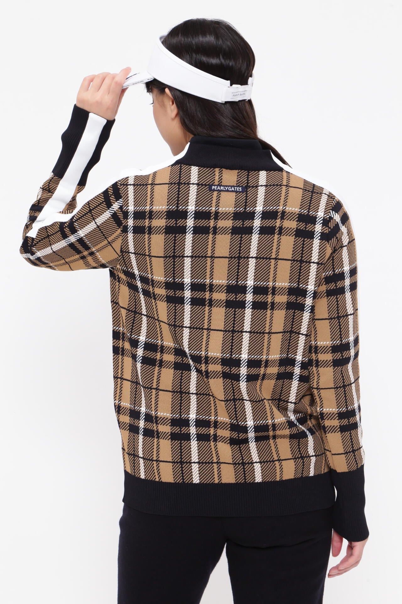 モックネックニットプルオーバー <CHECKシリーズ>