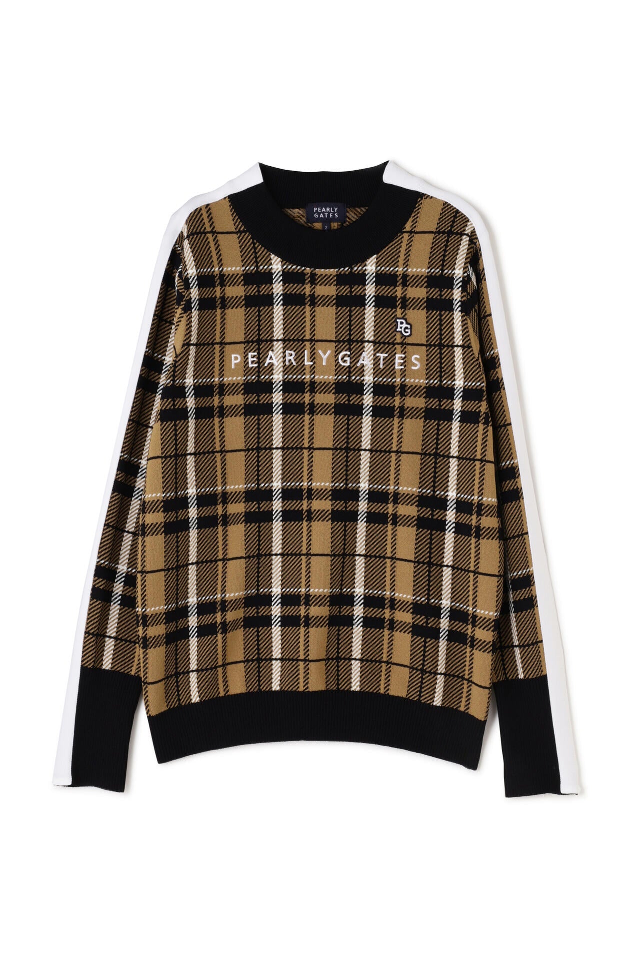 モックネックニットプルオーバー <CHECKシリーズ>