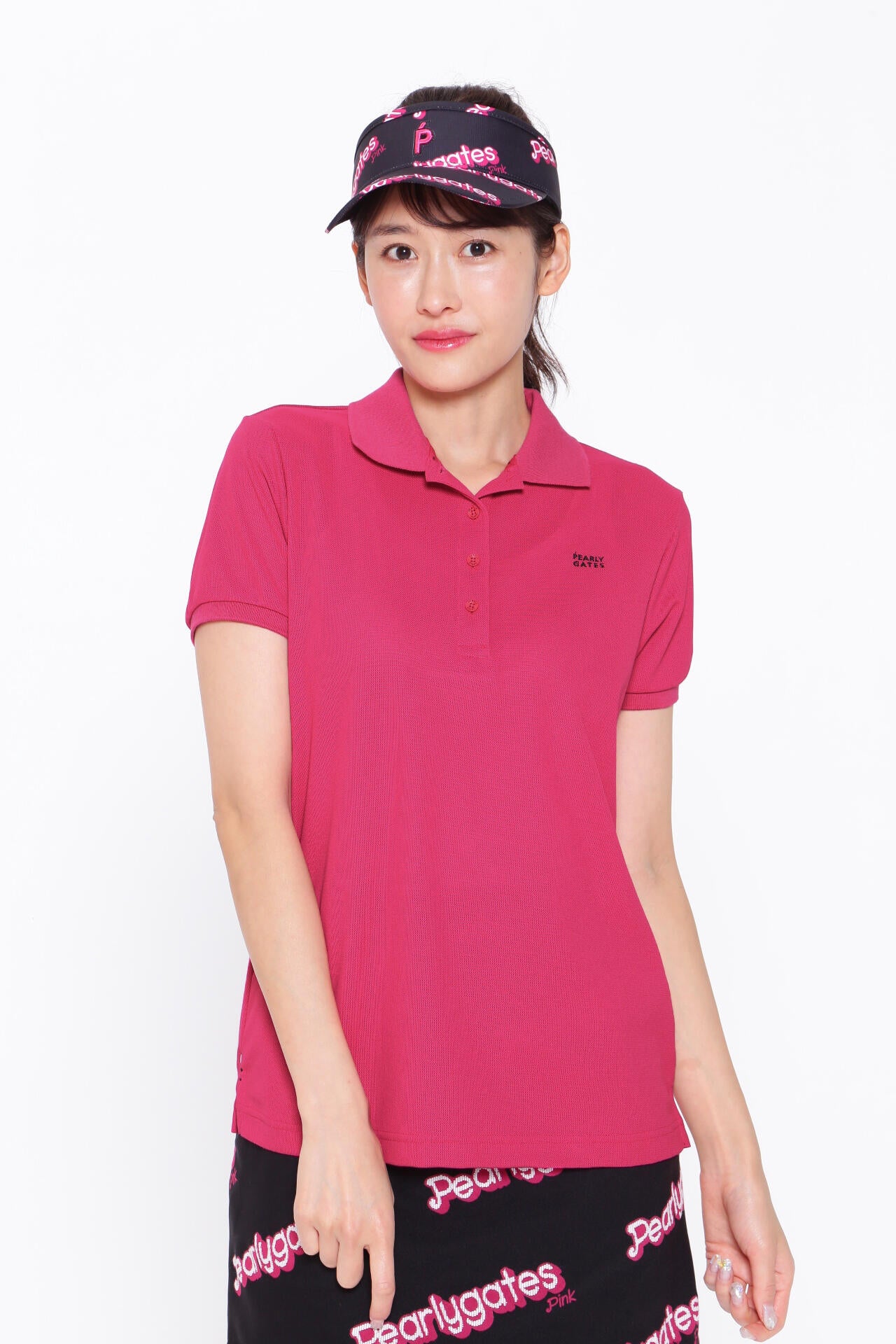 裏カノコ 半袖ポロシャツ <Pink with BLACK>