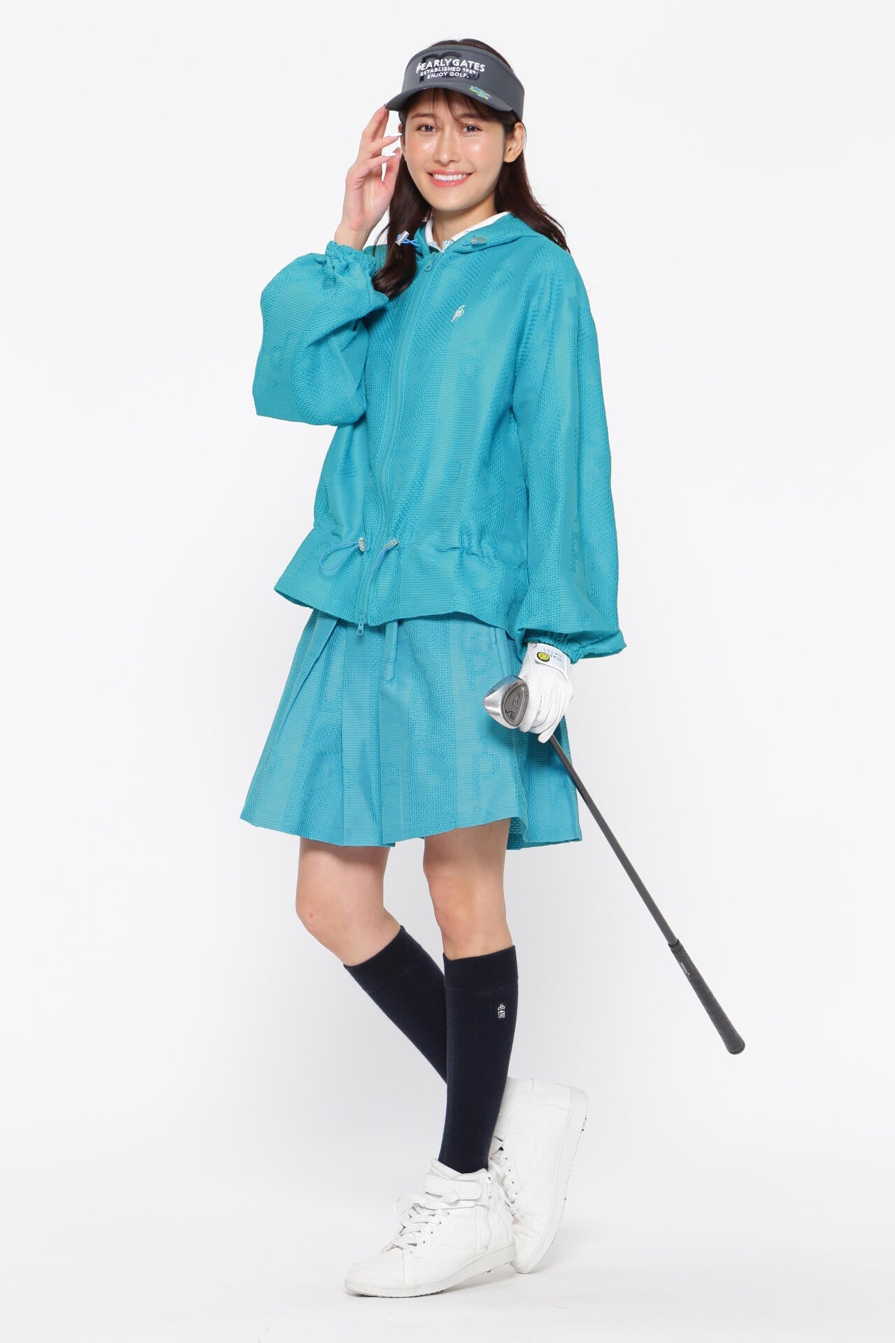 PGロゴメッシュジャガード フルジップフーディ