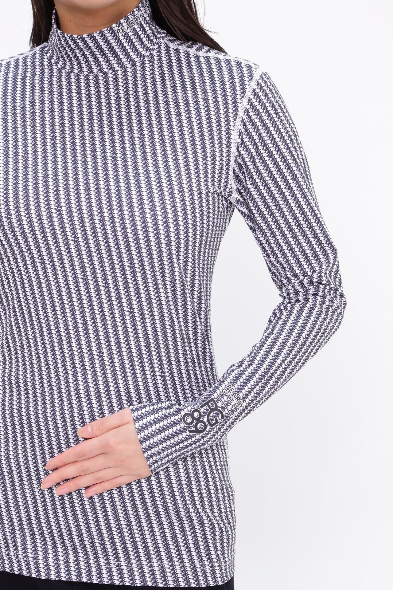 エステルベアカノコ 長袖ハイネックカットソー <小紋柄シリーズ>