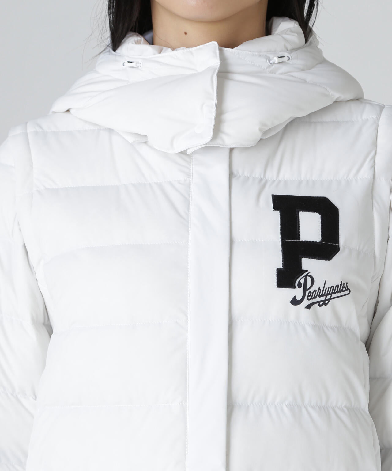 Nyストレッチタフタフーディダウンジャケット