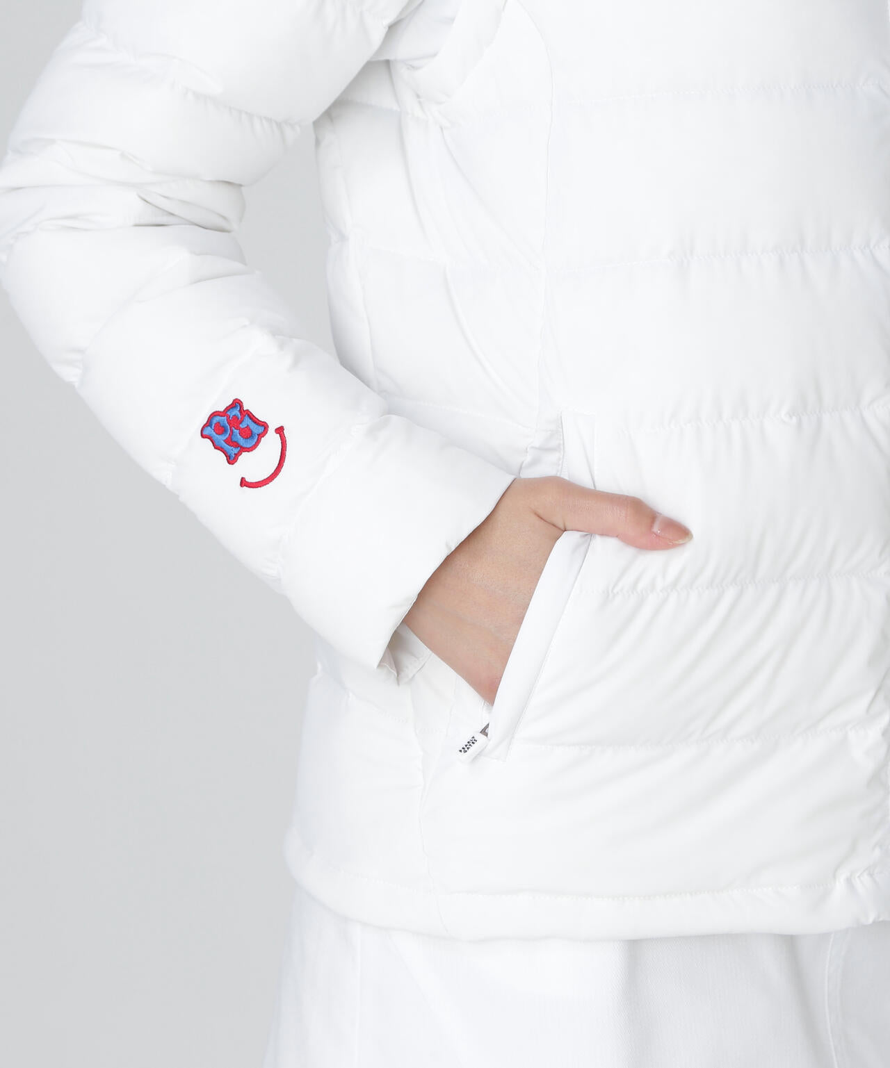 Nyストレッチタフタフーディダウンジャケット