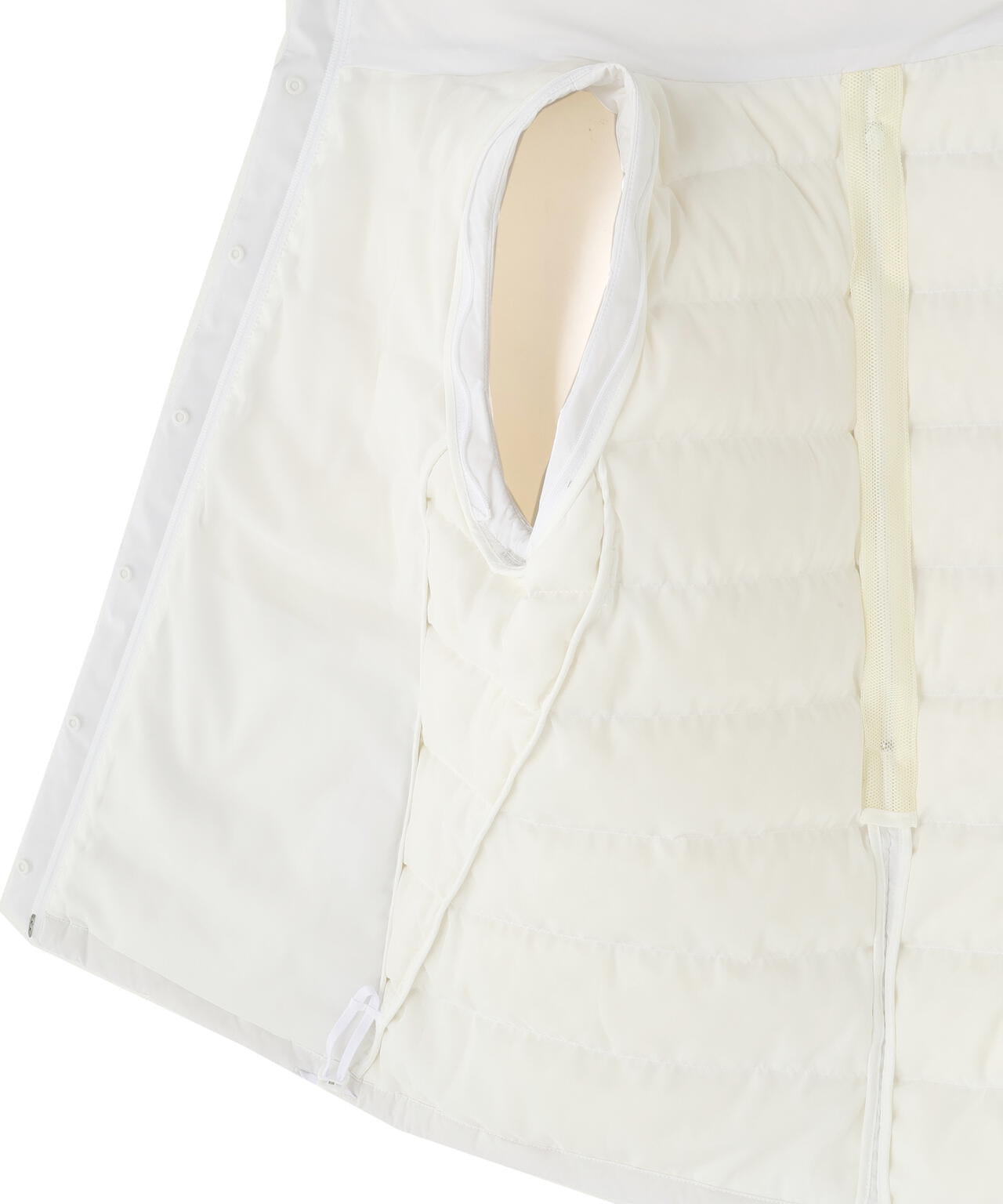 Nyストレッチタフタフーディダウンジャケット