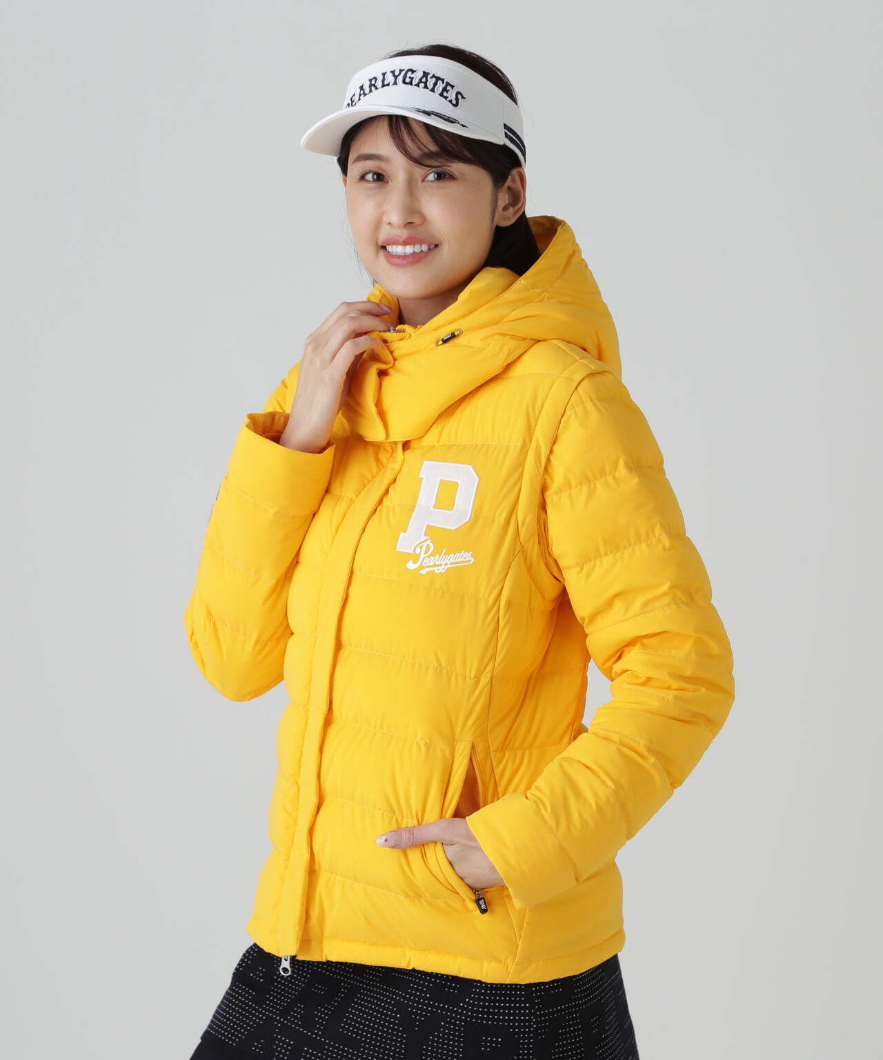 Nyストレッチタフタフーディダウンジャケット