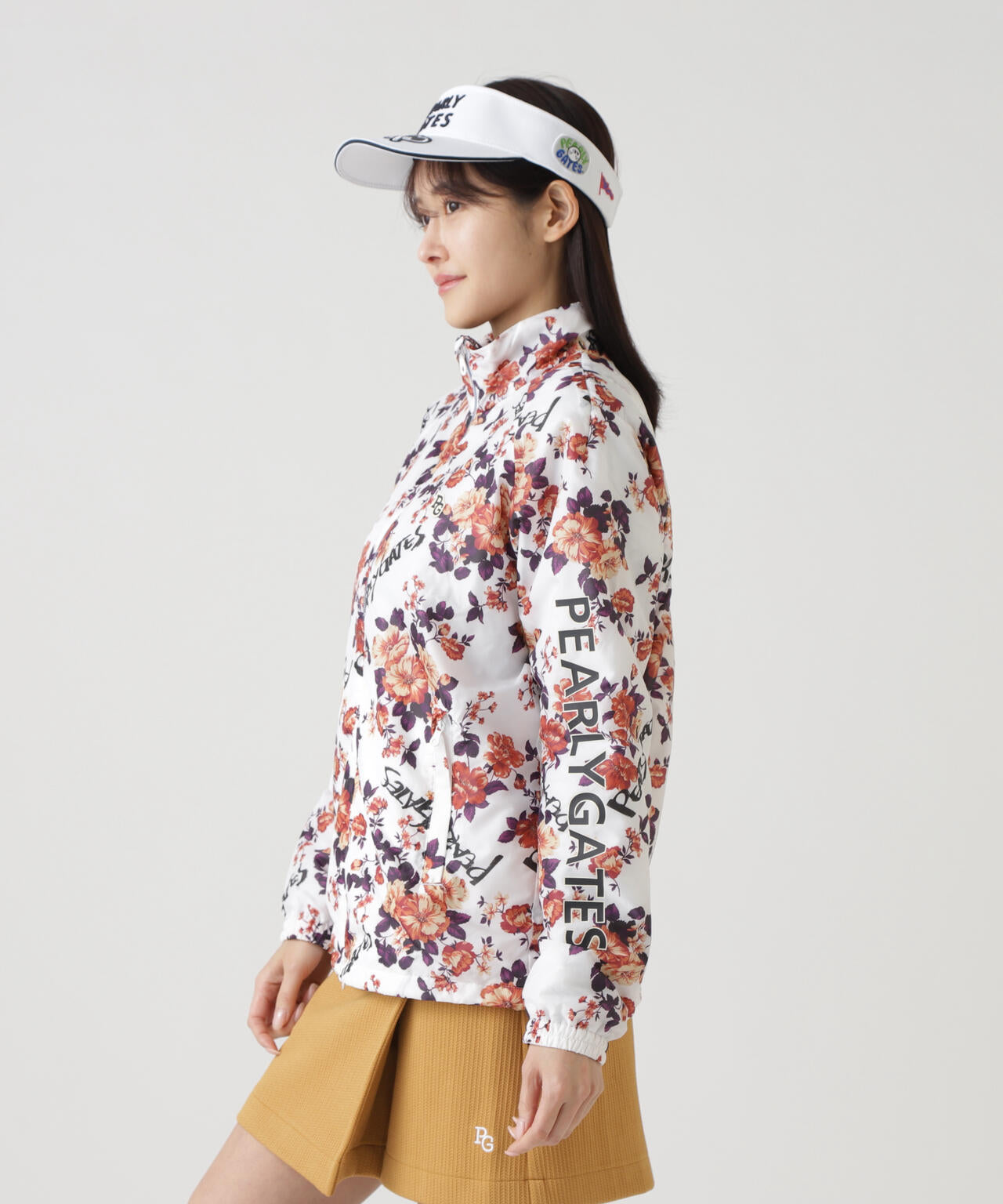 Peミニリップ中綿ジップアップブルゾン <繊細花柄>