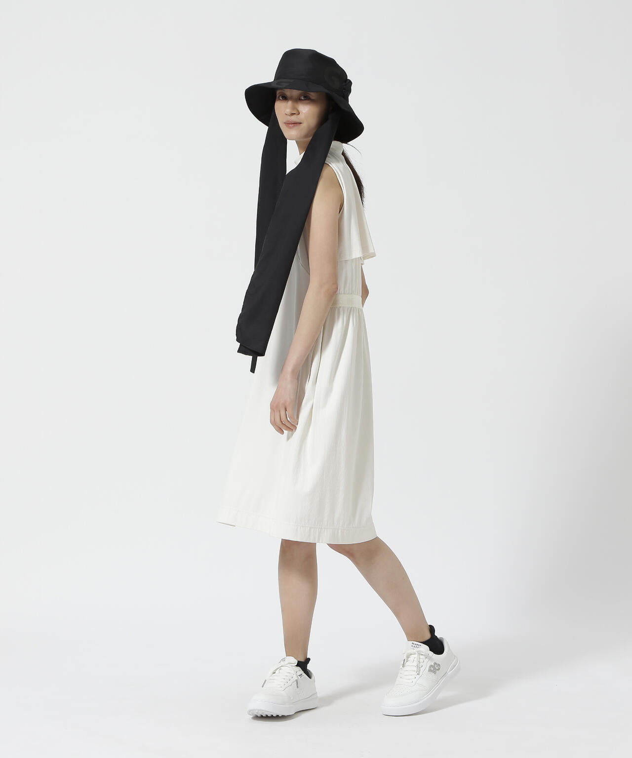 【PGG】【直営店舗&公式オンライン限定】Nyストライプ2WAYスリーブレスモックネックワンピース (LADIES)