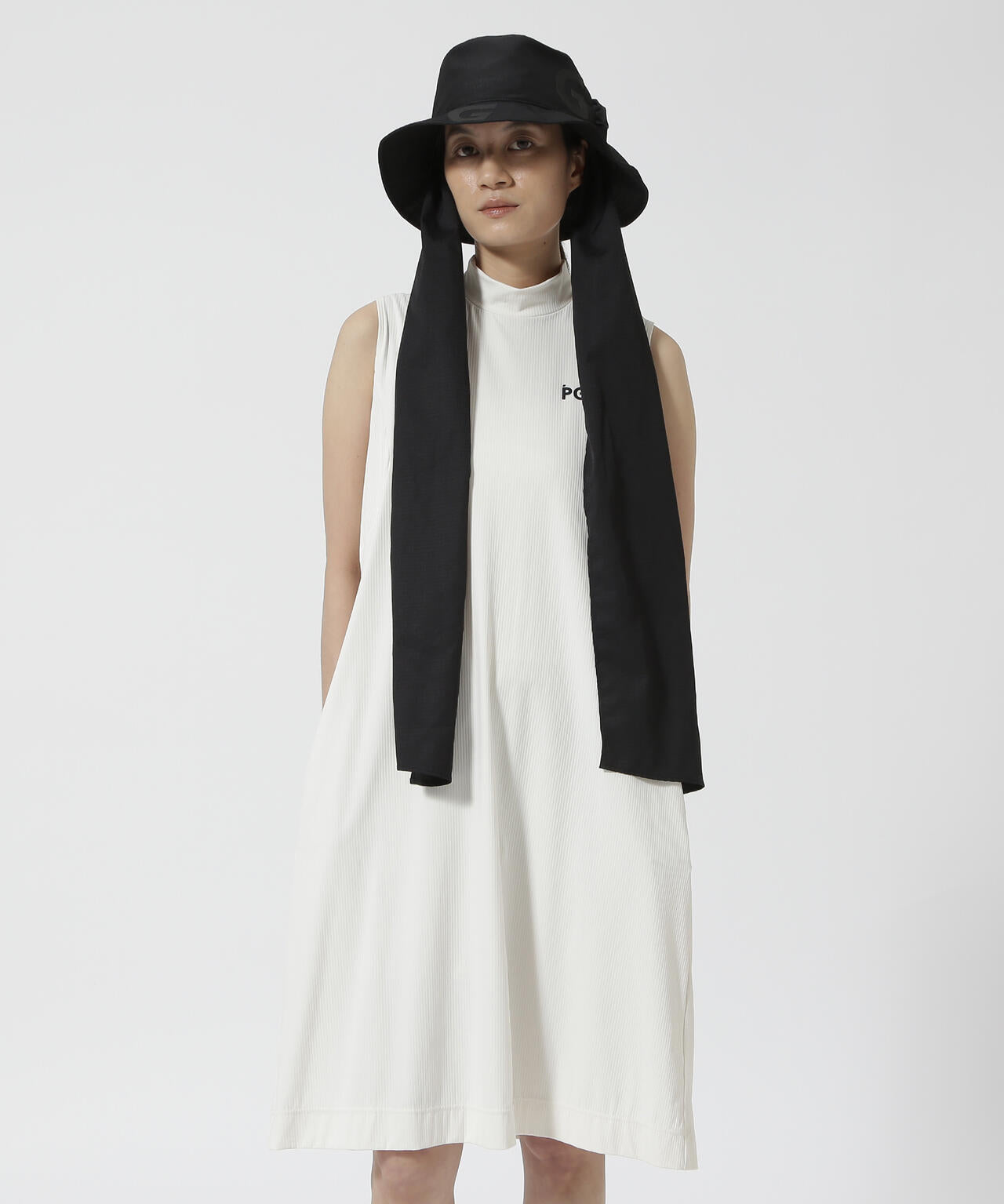 【PGG】【直営店舗&公式オンライン限定】Nyストライプ2WAYスリーブレスモックネックワンピース (LADIES)