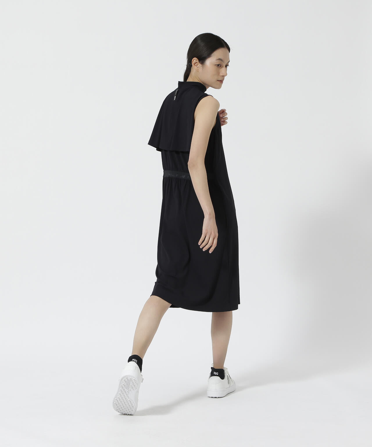 【PGG】【直営店舗&公式オンライン限定】Nyストライプ2WAYスリーブレスモックネックワンピース (LADIES)