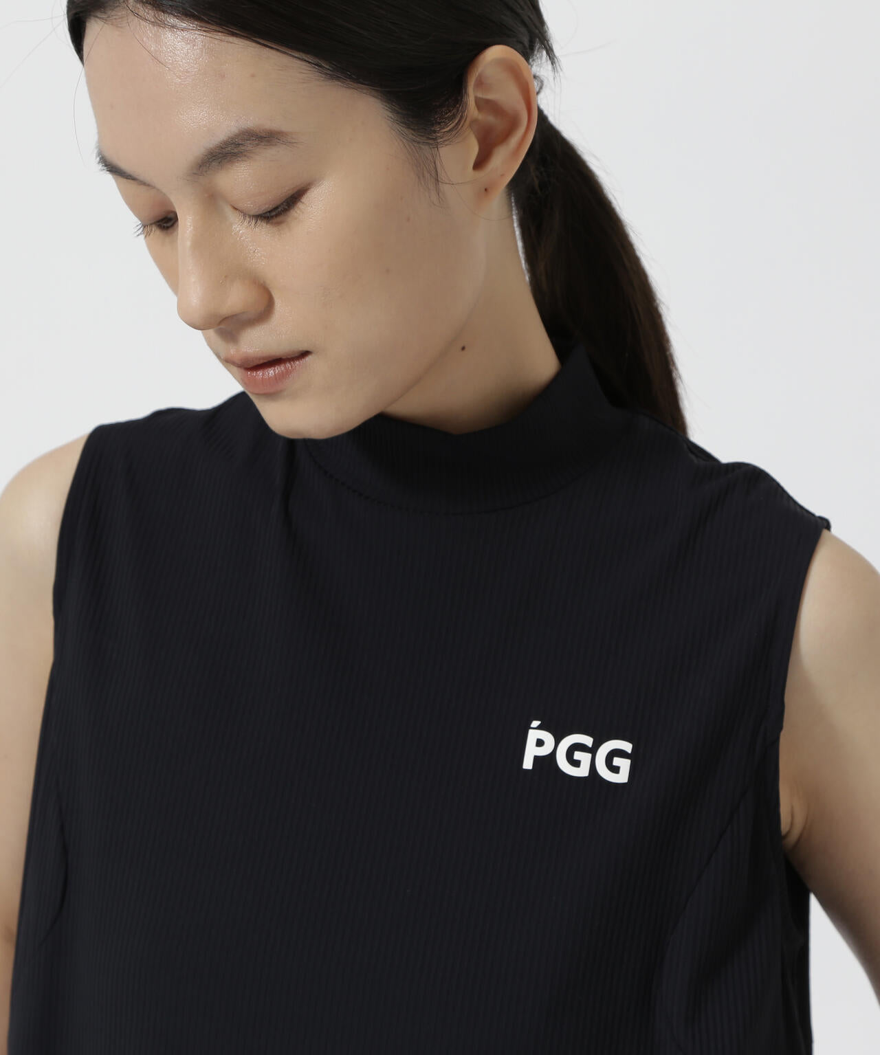 【PGG】【直営店舗&公式オンライン限定】Nyストライプ2WAYスリーブレスモックネックワンピース (LADIES)