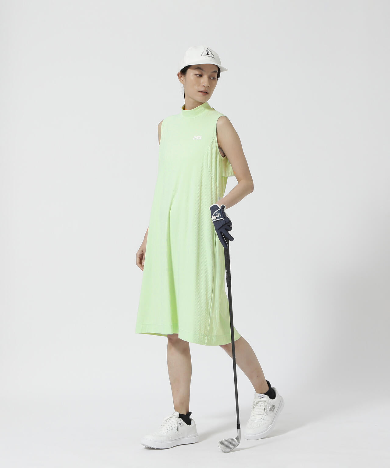 【PGG】【直営店舗&公式オンライン限定】Nyストライプ2WAYスリーブレスモックネックワンピース (LADIES)