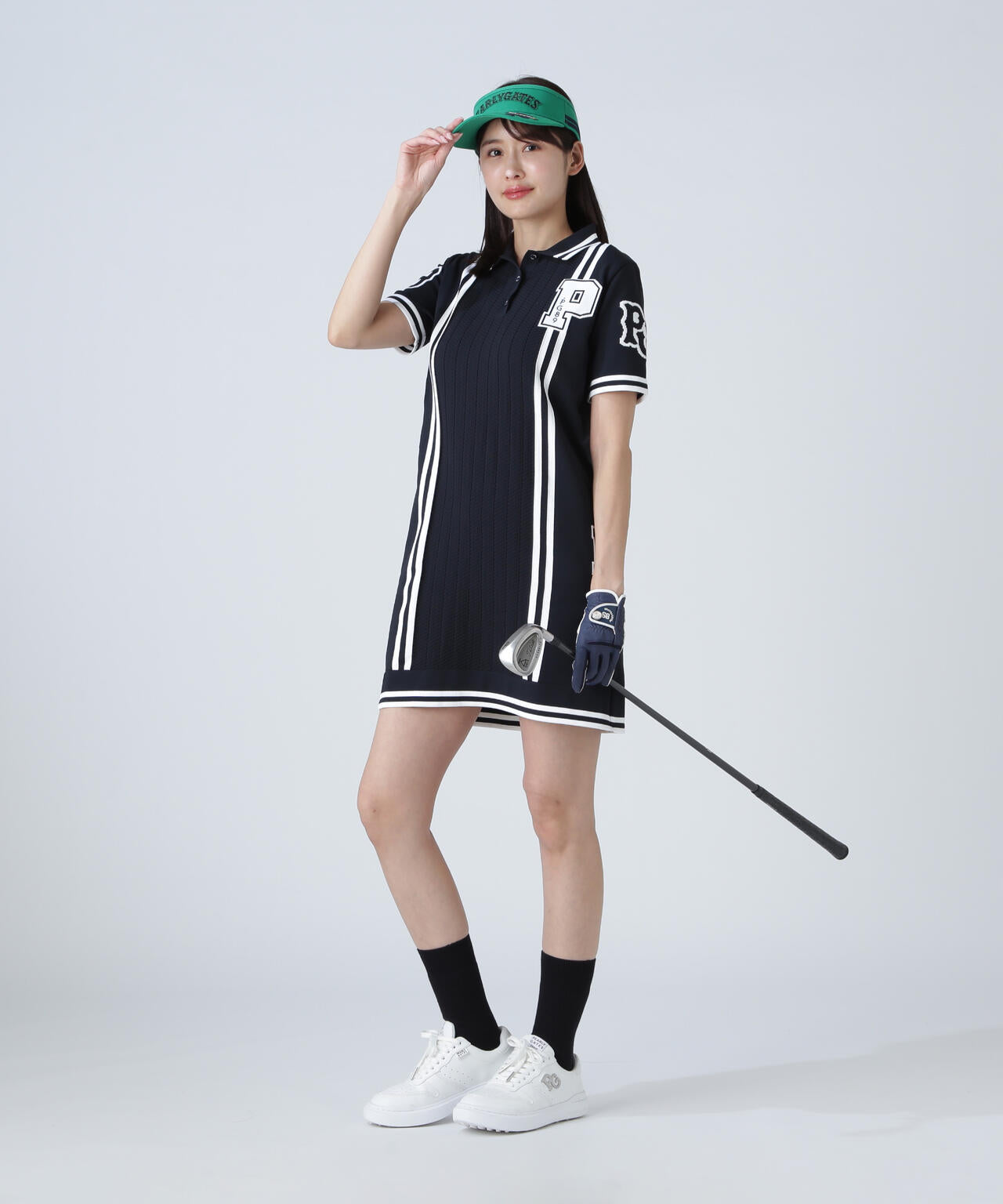 天竺×地柄 ポロニットワンピース