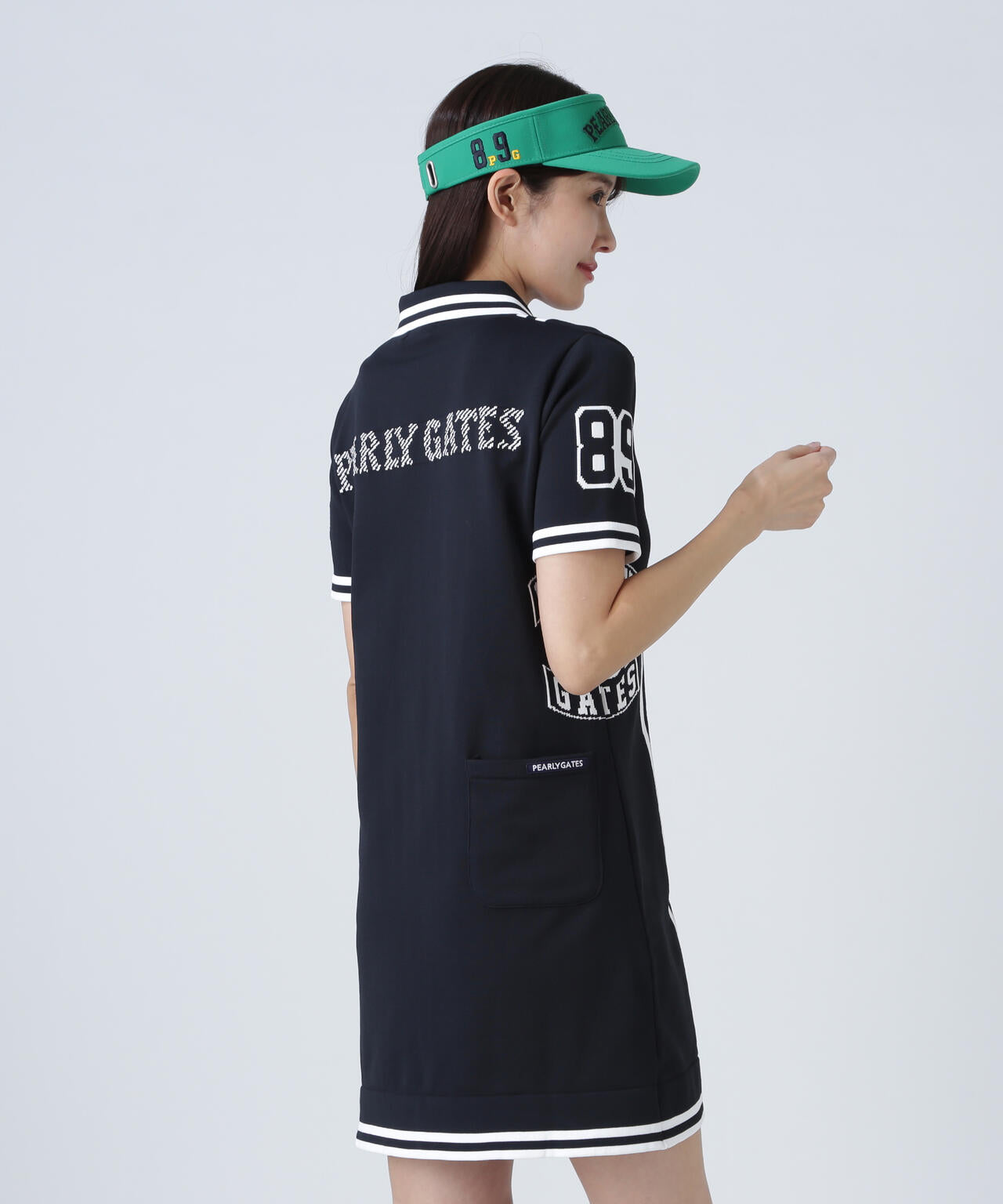 天竺×地柄 ポロニットワンピース