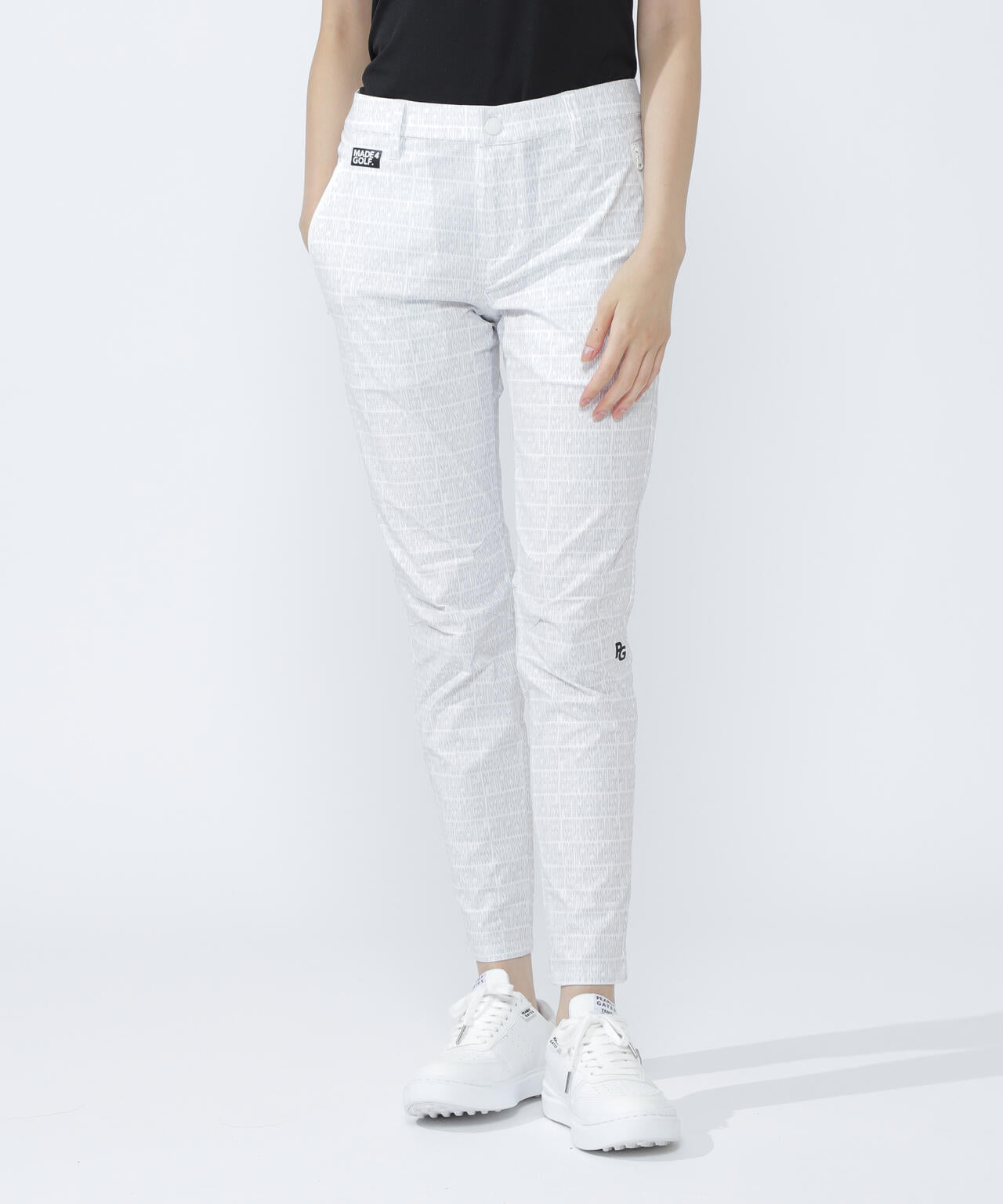 ロゴ組織柄プリントパンツ