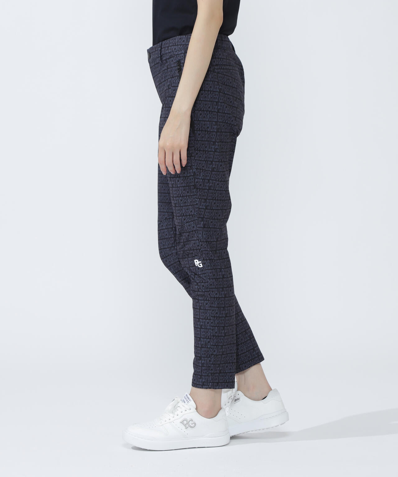 ロゴ組織柄プリントパンツ