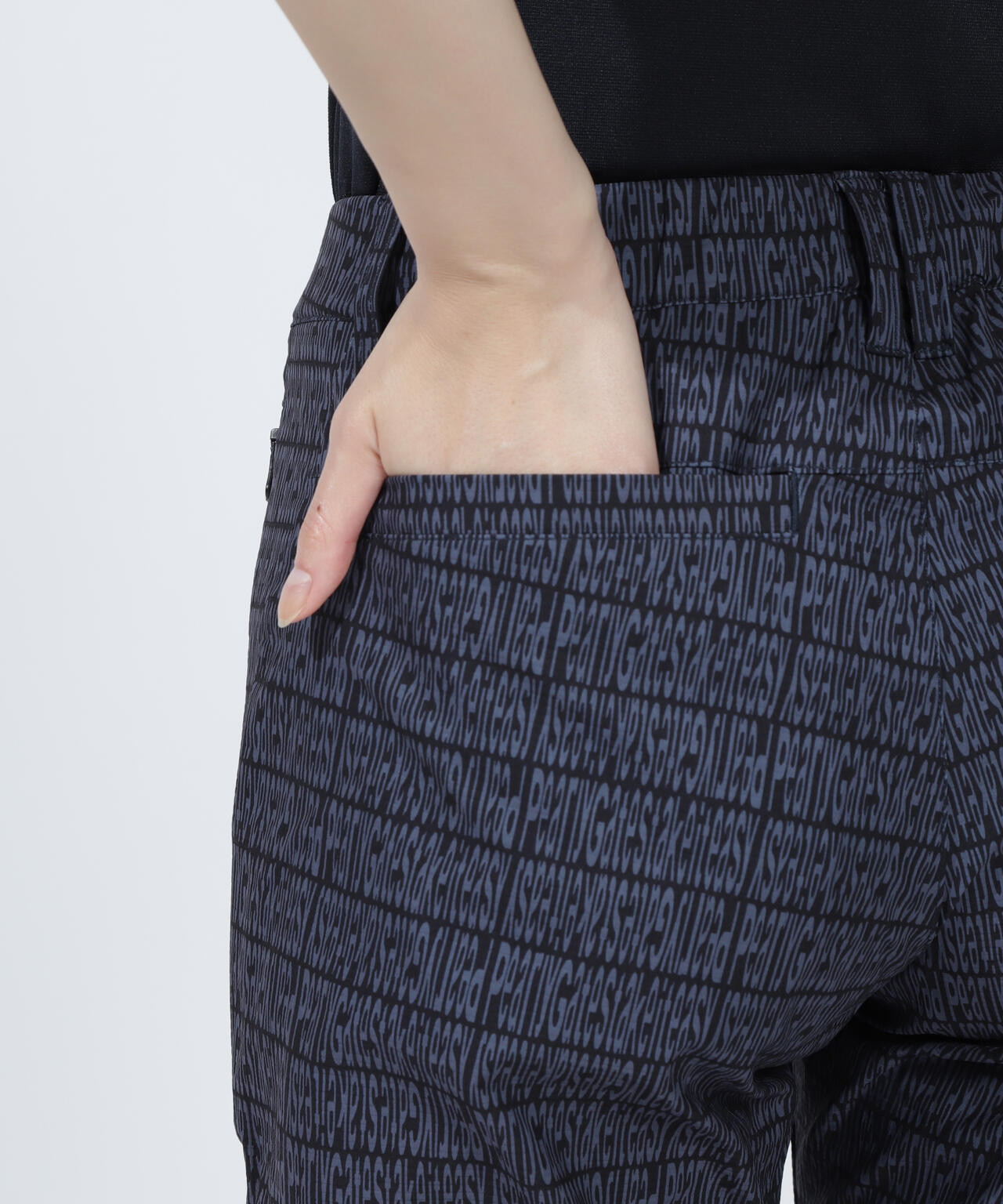 ロゴ組織柄プリントパンツ