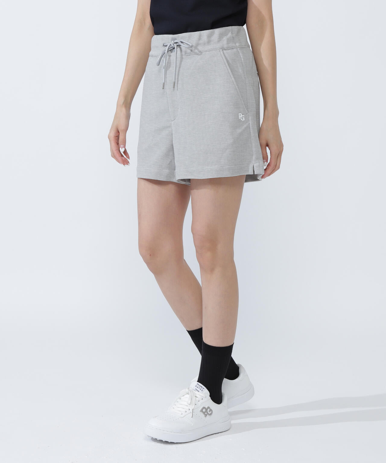 Peワッフル調ブリスターショートパンツ