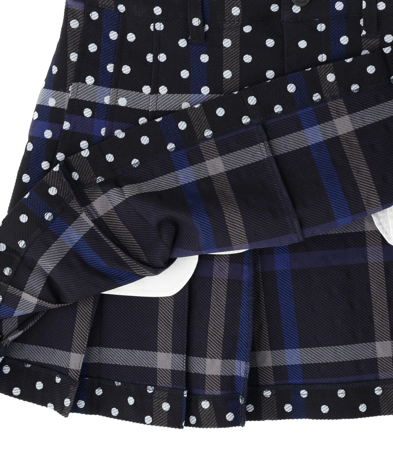 TRストレッチカルゼスカート <チェック×ドット柄>