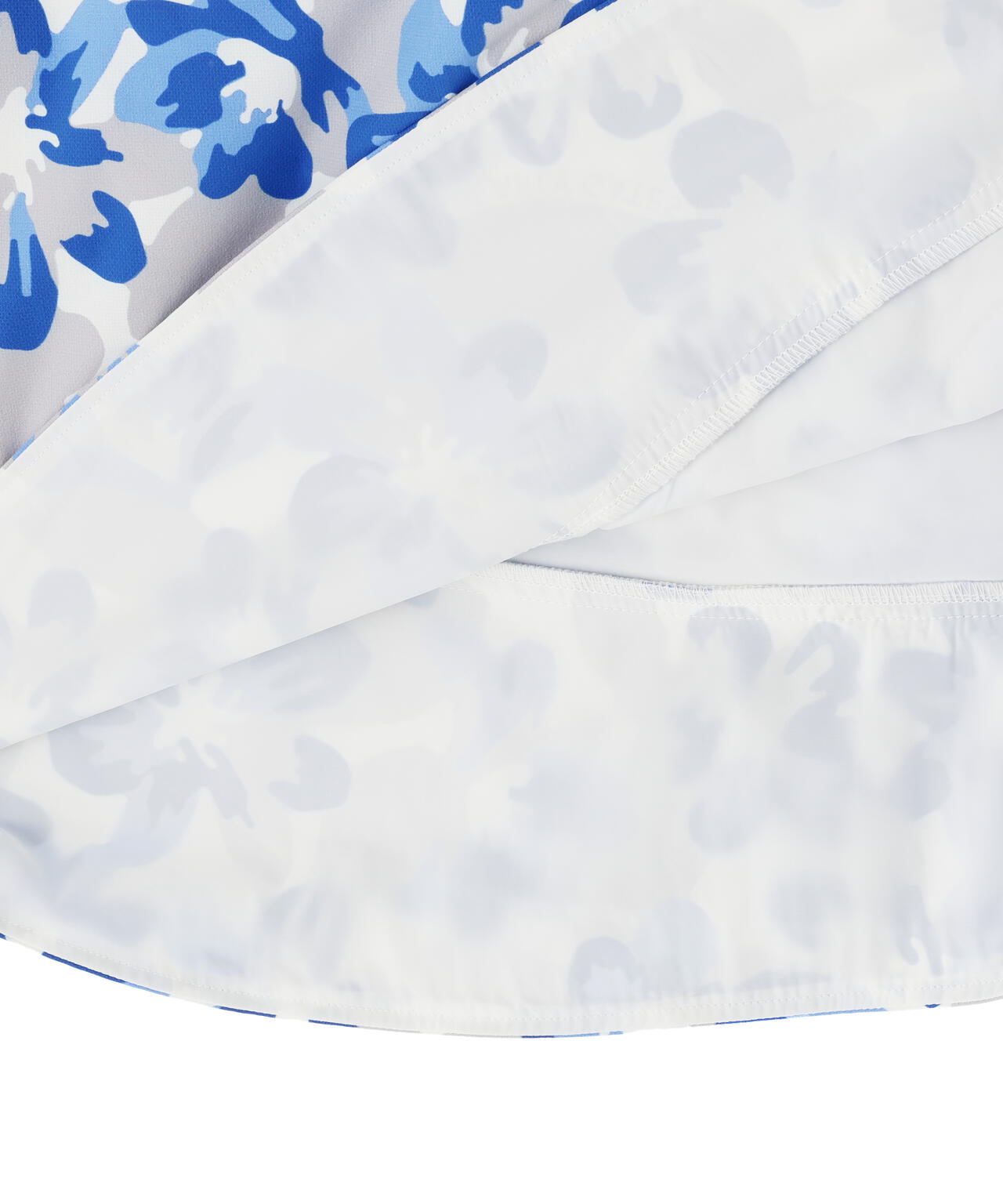 Peストレッチドビー中綿スカート <ラフ花ロゴ小柄>