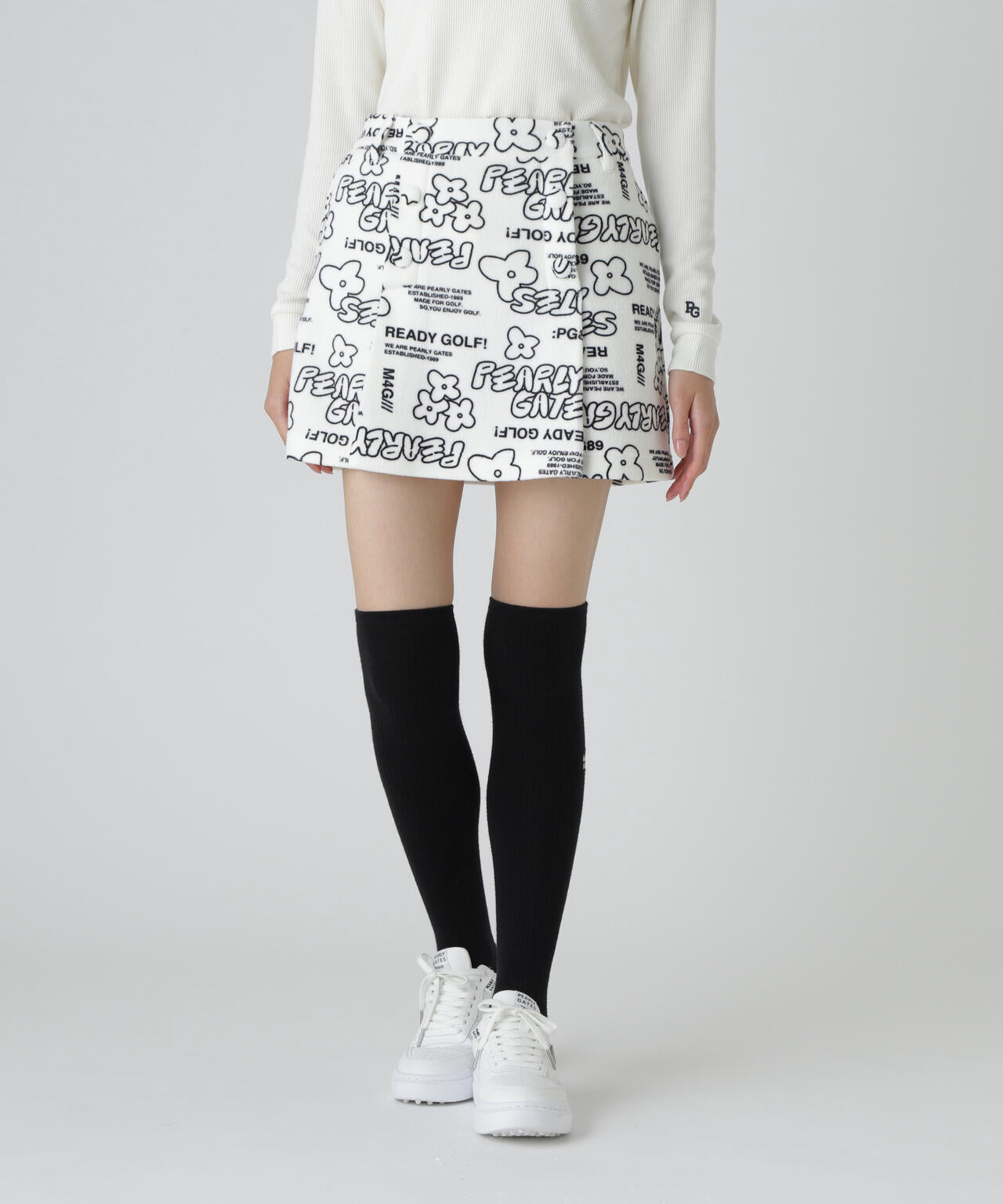 フリース片面起毛スカート <ストリート花柄>