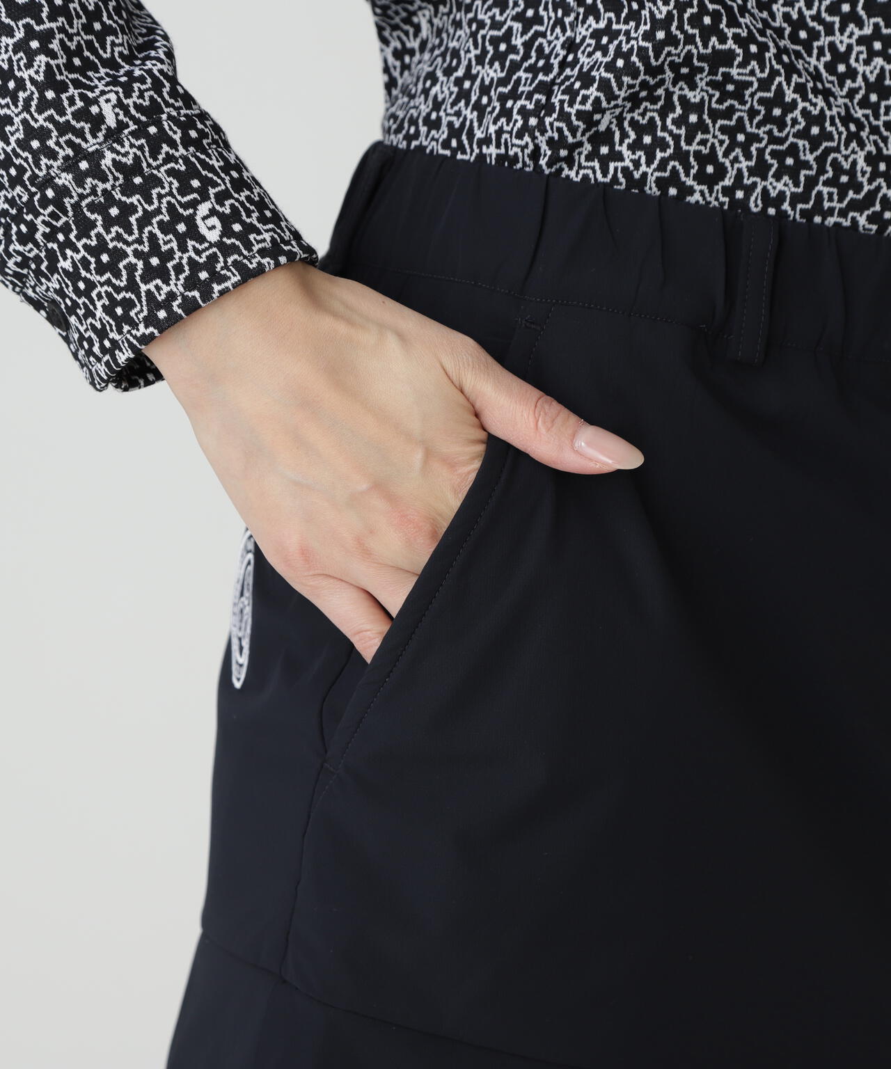 Peストレッチドビー中綿スカート