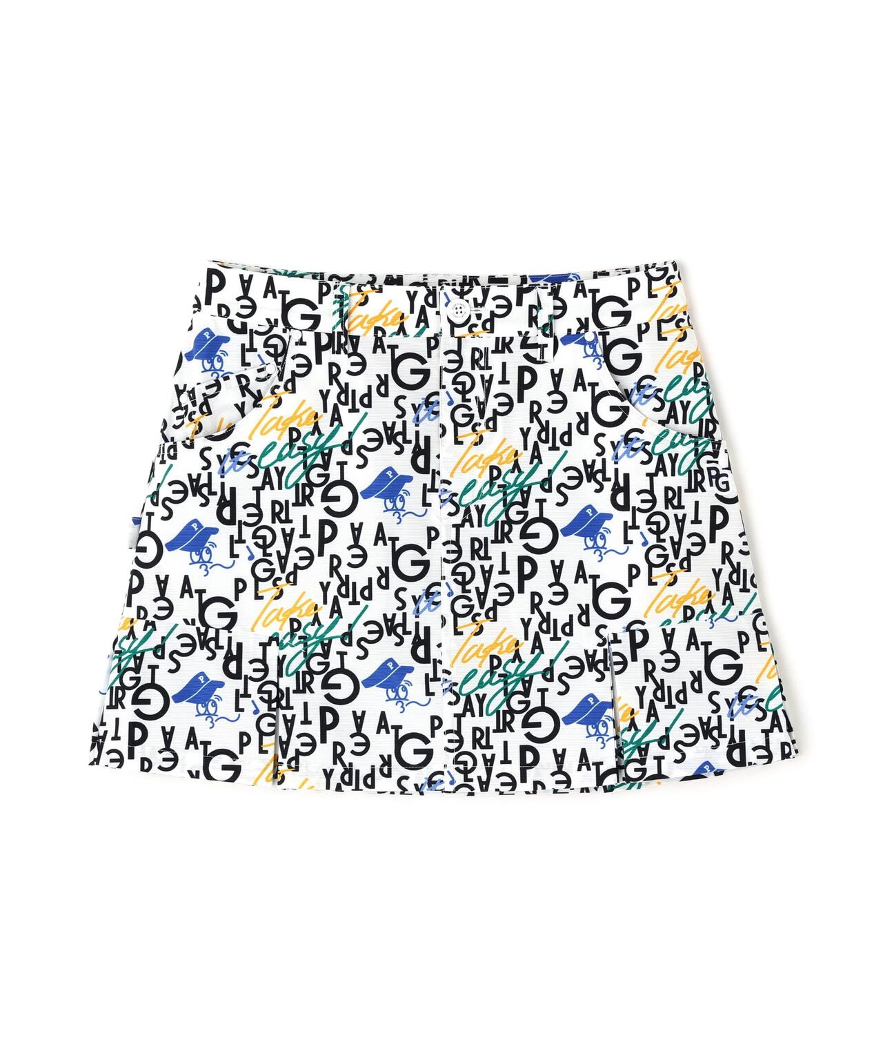 TEXBRID二重織裏使い スカート <BALLくんロゴ総柄>