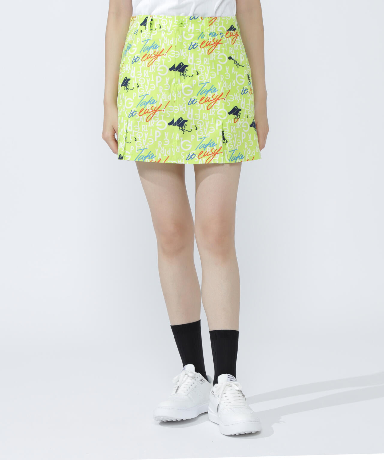 TEXBRID二重織裏使い スカート <BALLくんロゴ総柄>