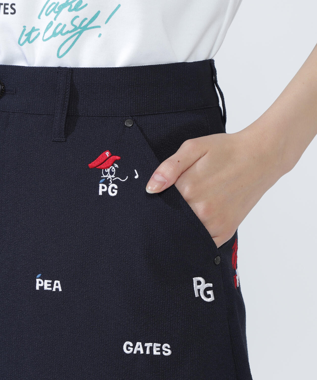 Peサッカーストライプスカート