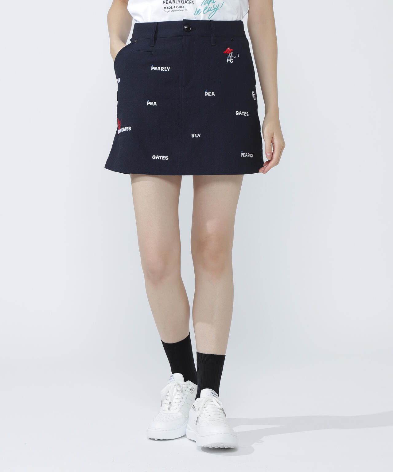 Peサッカーストライプスカート