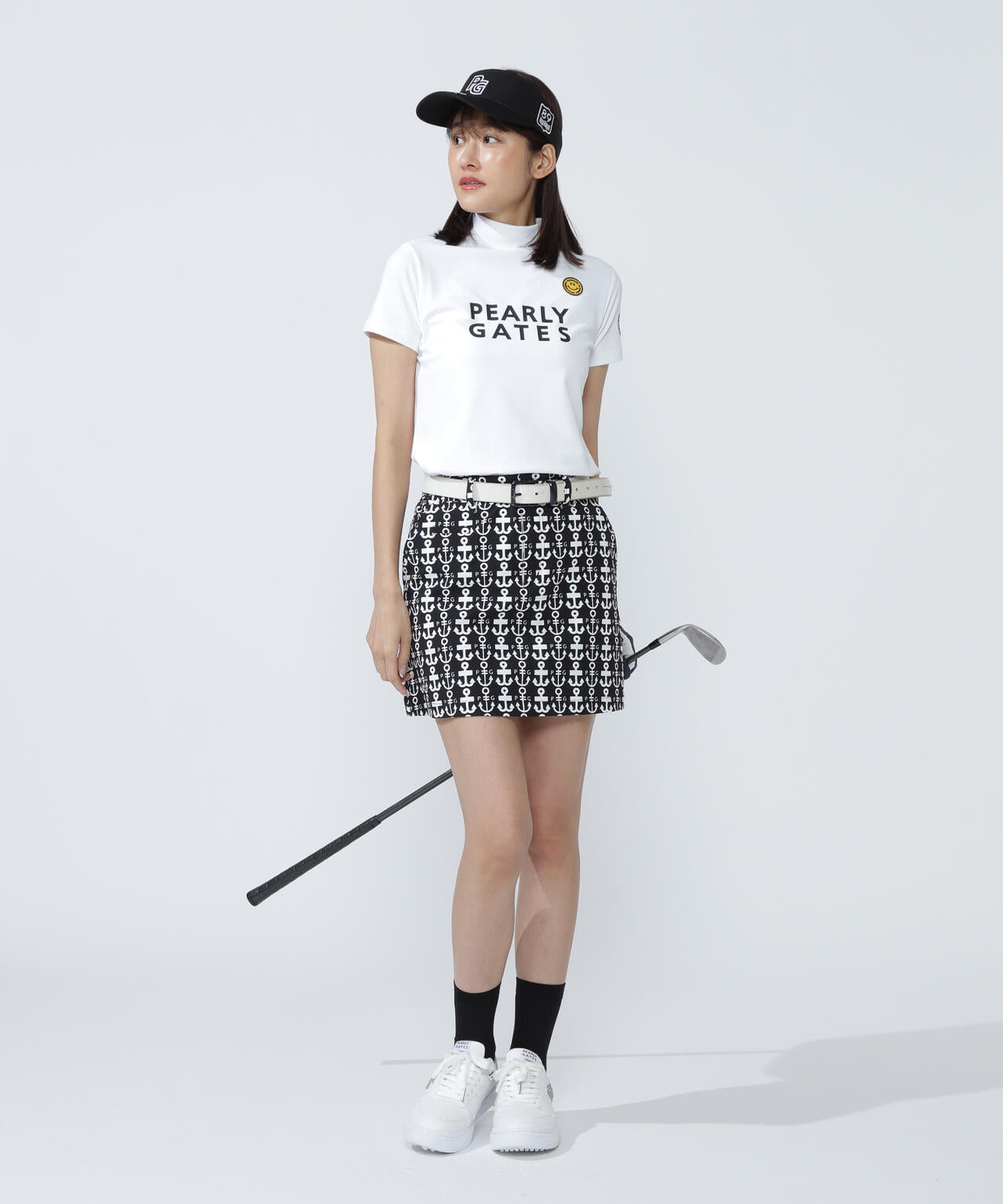 Nyストレッチドビースカート <ロゴアンカー柄>