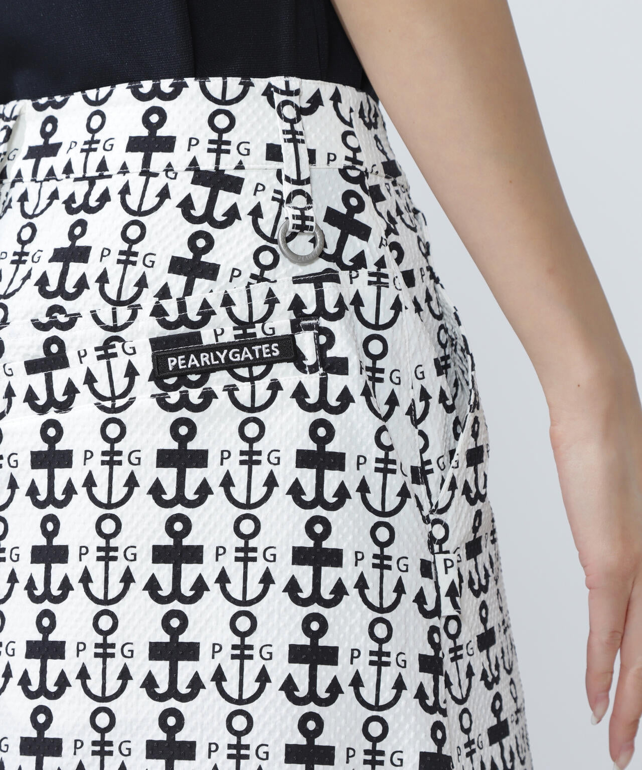 Nyストレッチドビースカート <ロゴアンカー柄>