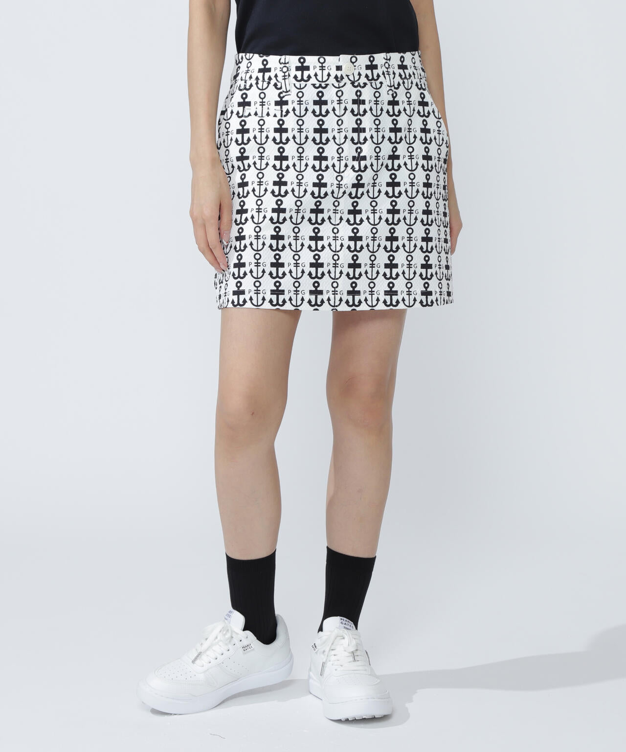 Nyストレッチドビースカート <ロゴアンカー柄>