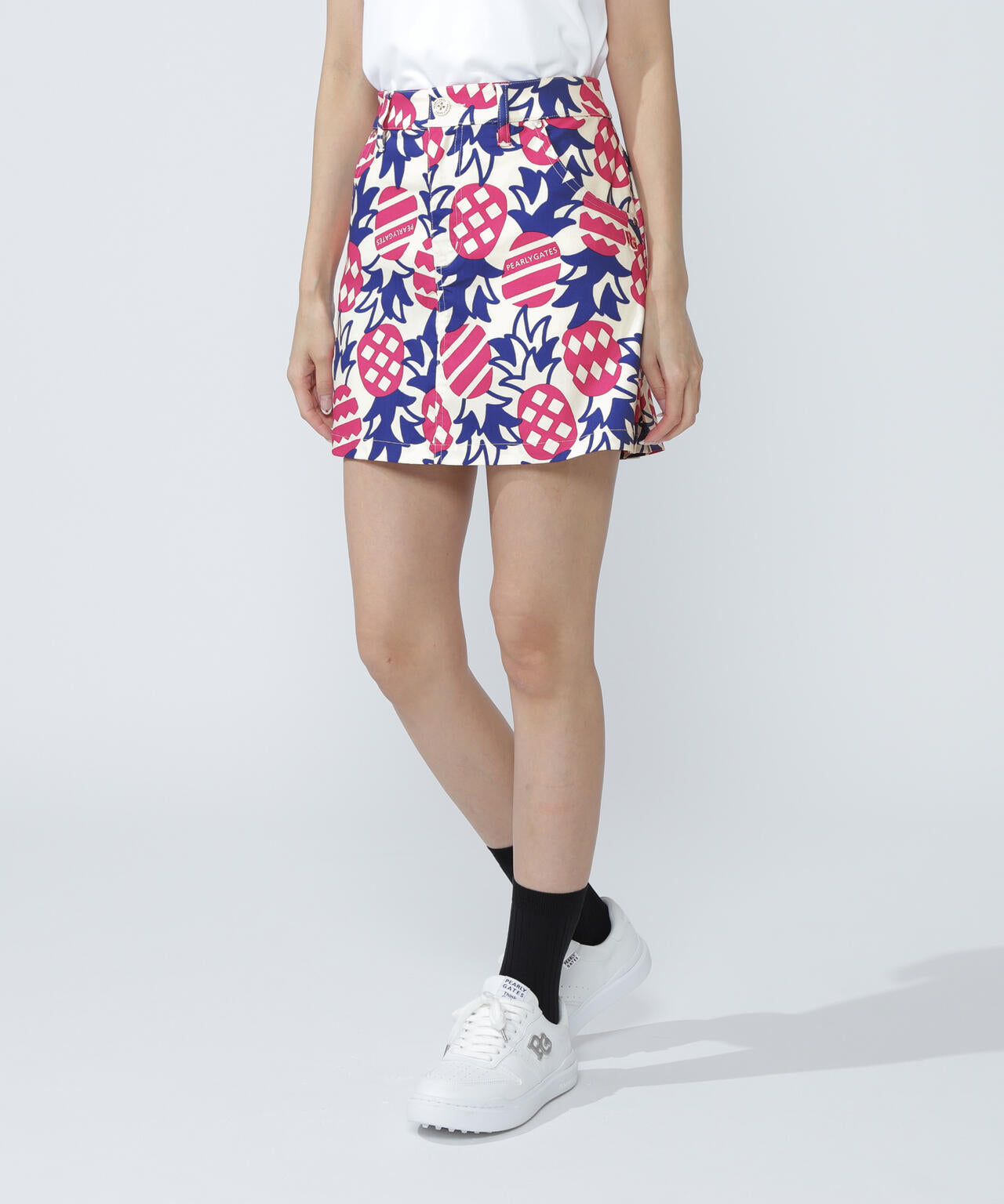 Peドビーストレッチ P&I 5ポケットスカート <パイナップル柄>