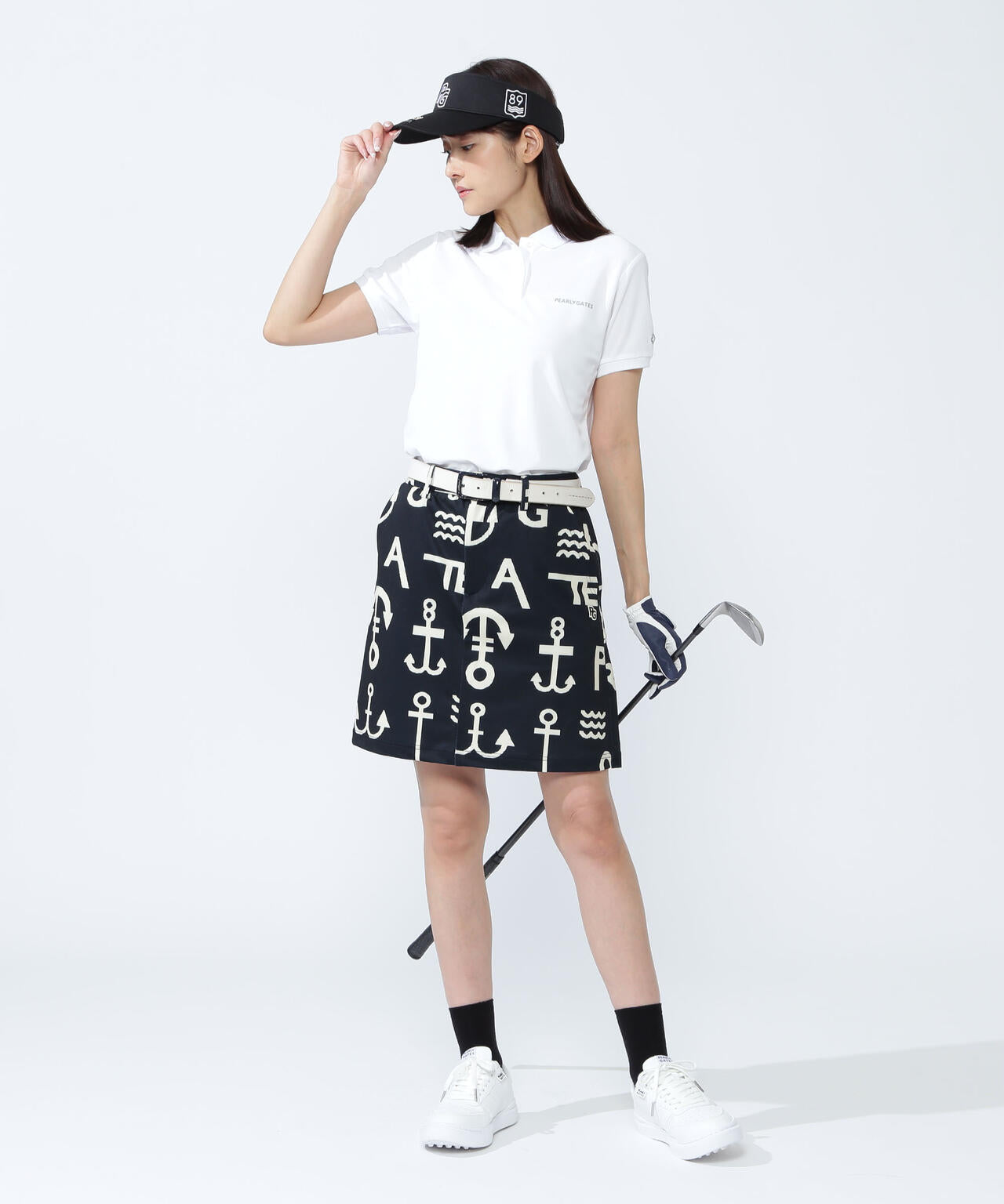 梨地スカート <アンカーロゴ総柄>