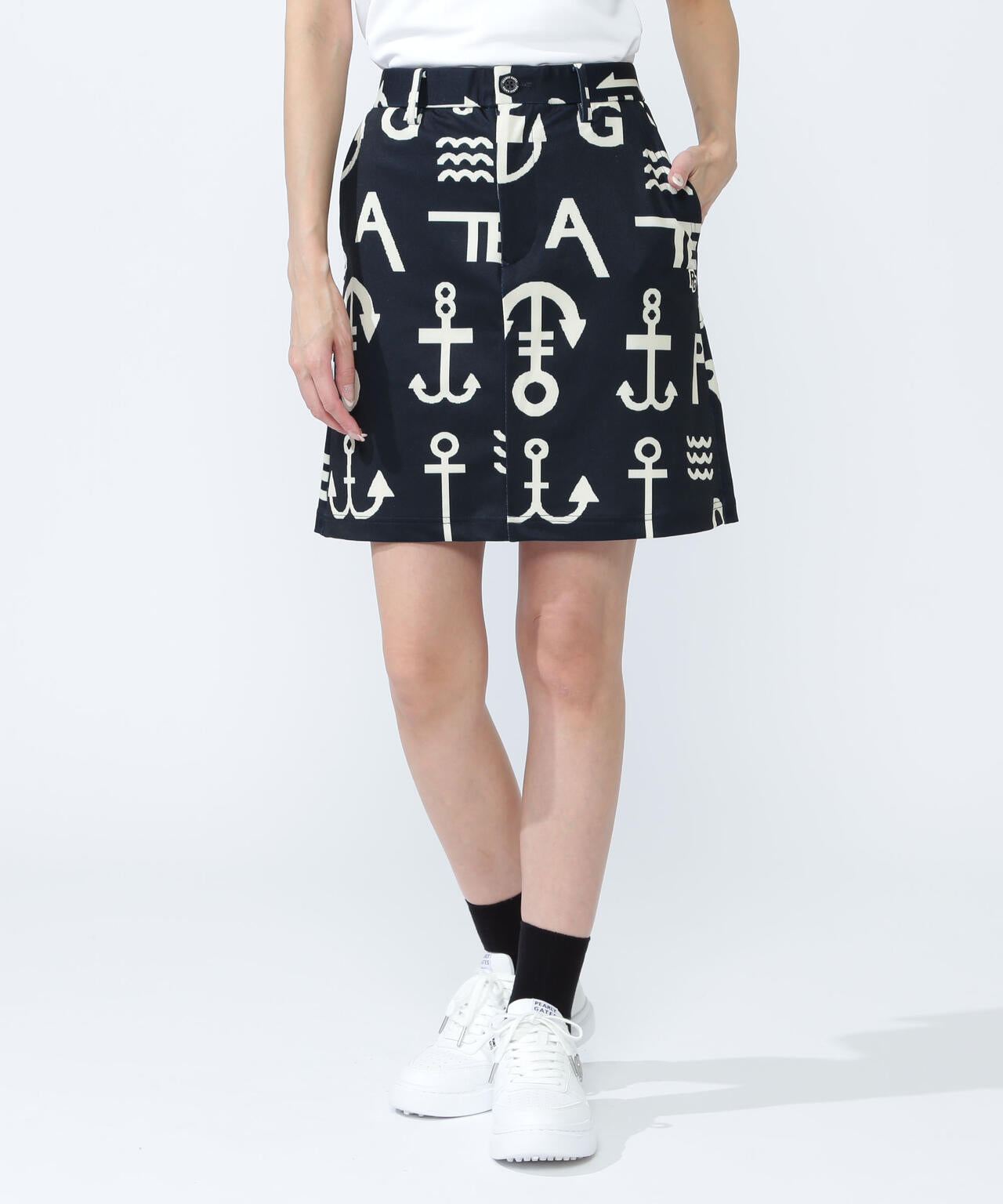 梨地スカート <アンカーロゴ総柄>