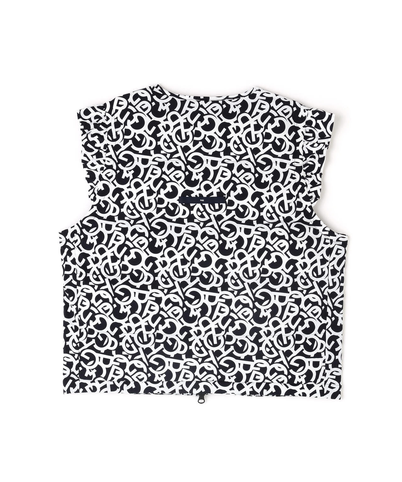 【PGG】【直営店舗&公式オンライン限定】Nyストレッチリップストップフルジップ中綿ベスト <ロゴ総柄> (LADIES)