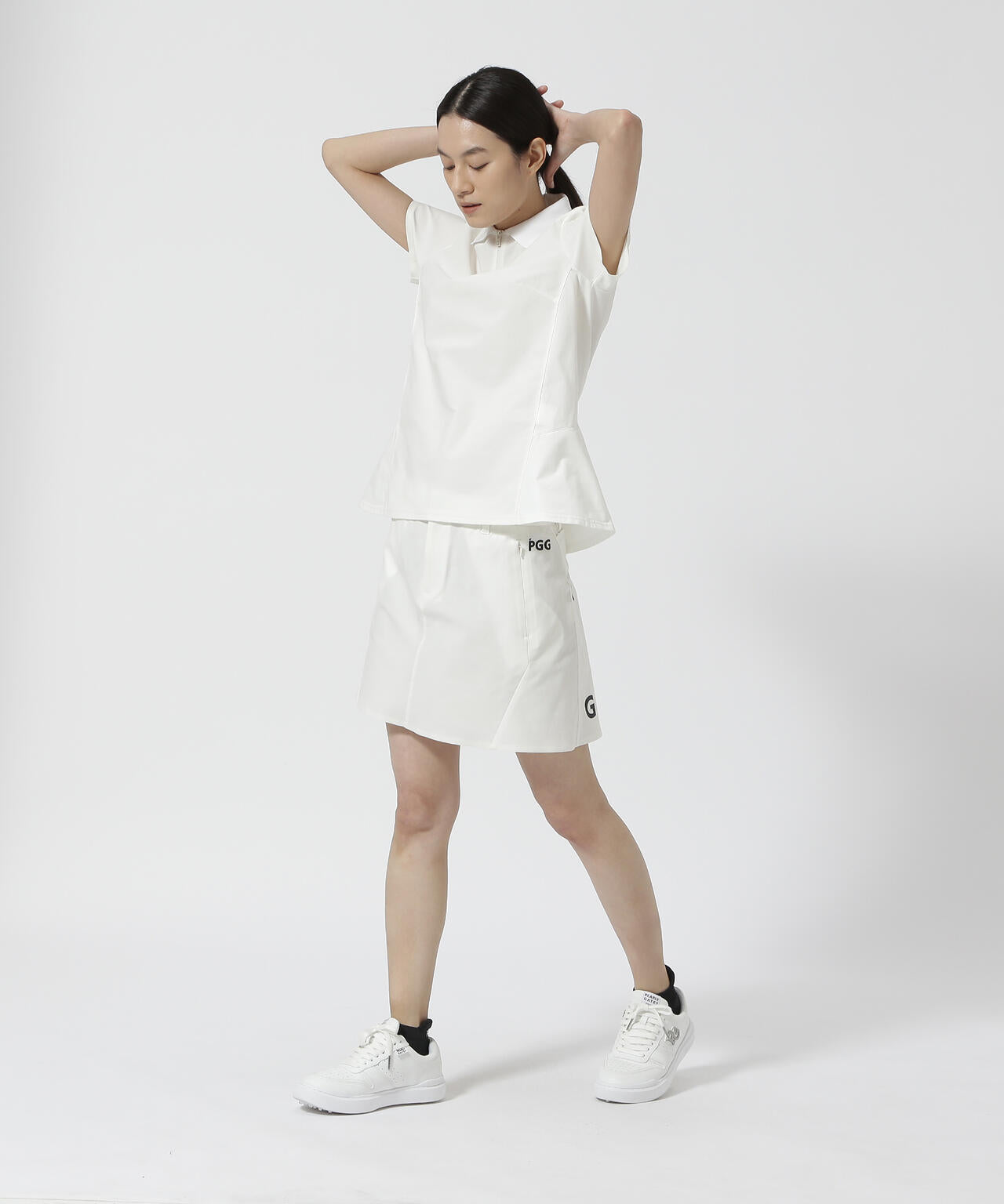 【PGG】【直営店舗&公式オンライン限定】TEXBRID ハイゲージ天竺半袖ジップポロシャツ (LADIES)