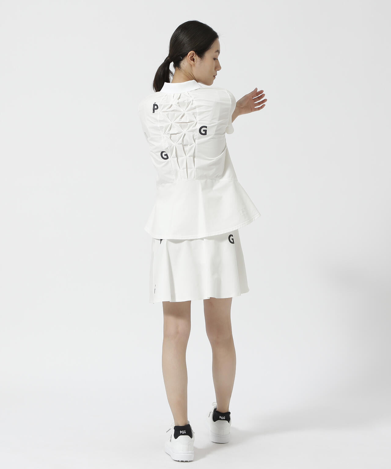 【PGG】【直営店舗&公式オンライン限定】TEXBRID ハイゲージ天竺半袖ジップポロシャツ (LADIES)