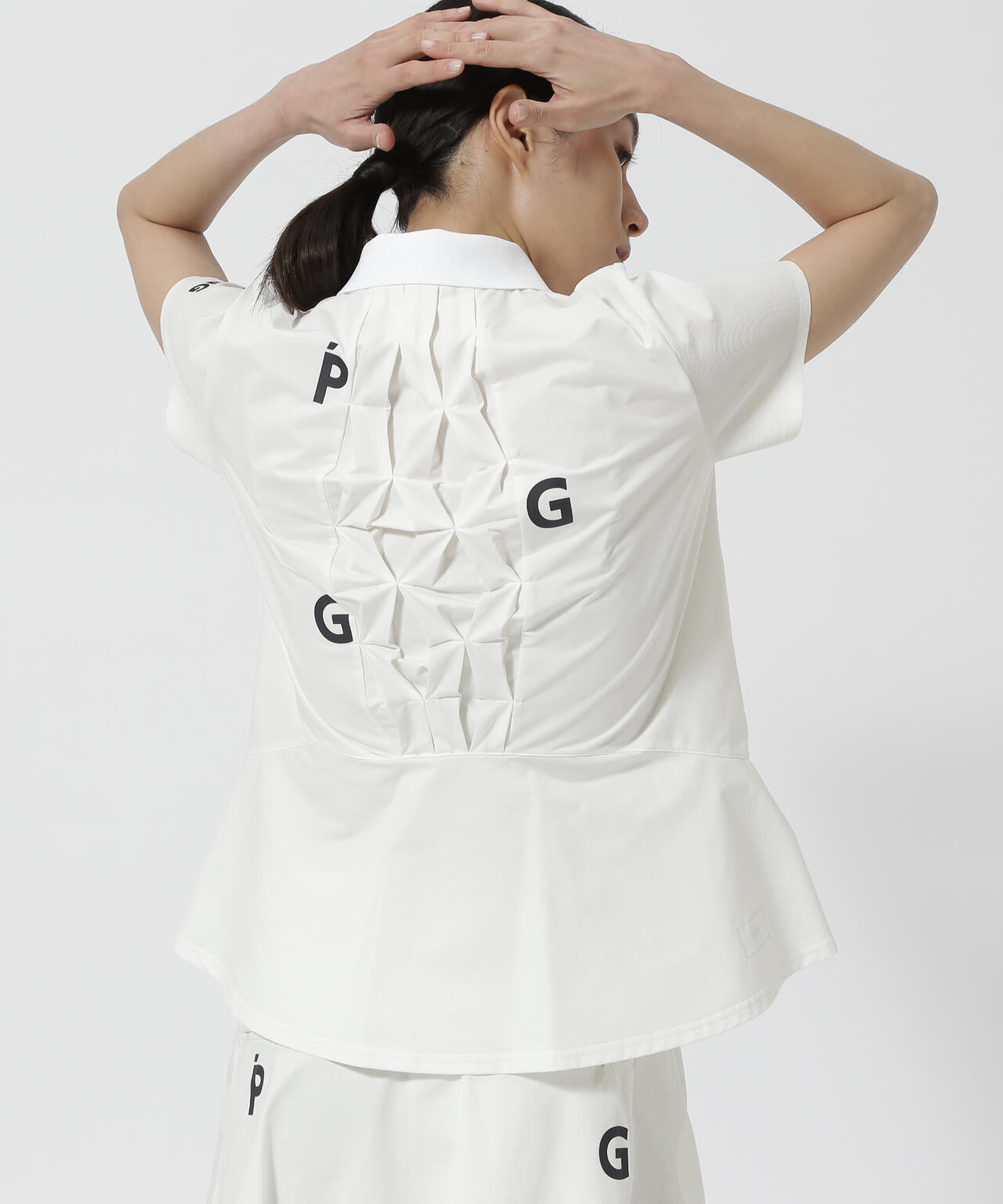 【PGG】【直営店舗&公式オンライン限定】TEXBRID ハイゲージ天竺半袖ジップポロシャツ (LADIES)