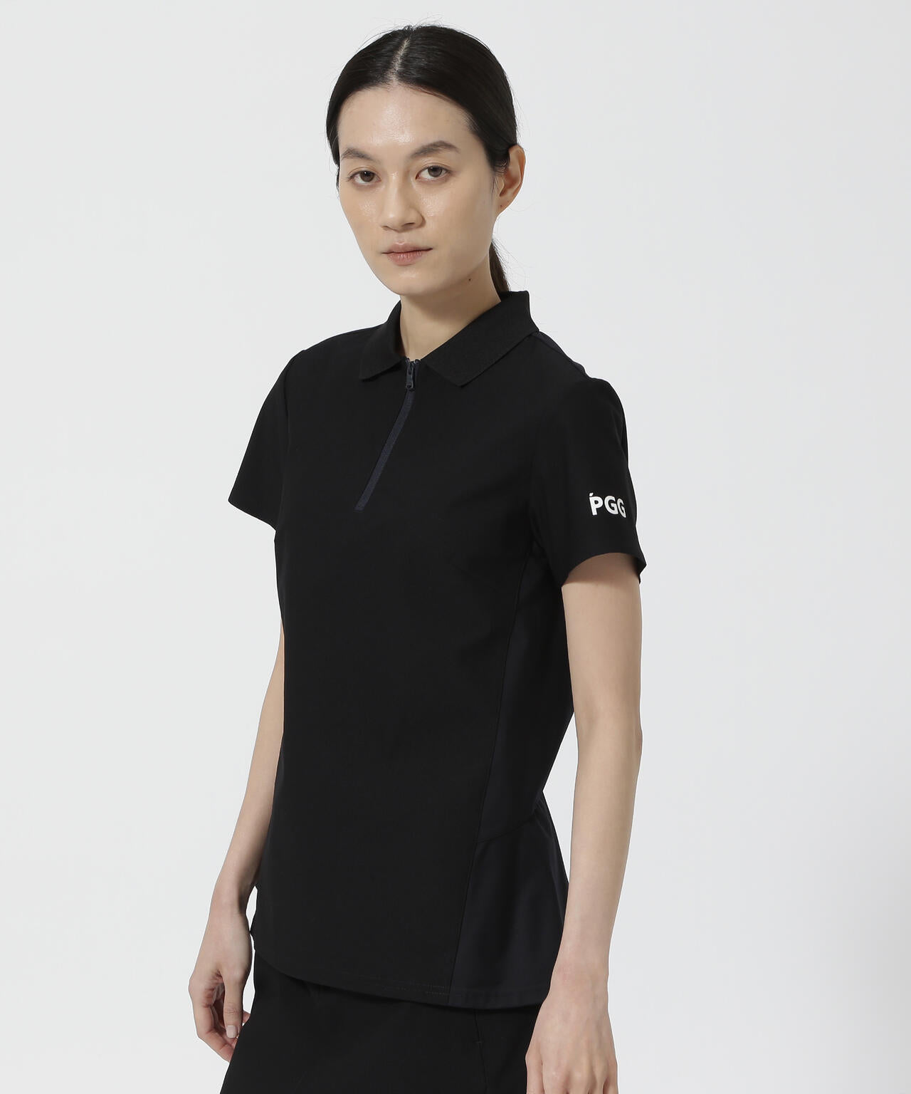 【PGG】【直営店舗&公式オンライン限定】TEXBRID ハイゲージ天竺半袖ジップポロシャツ (LADIES)