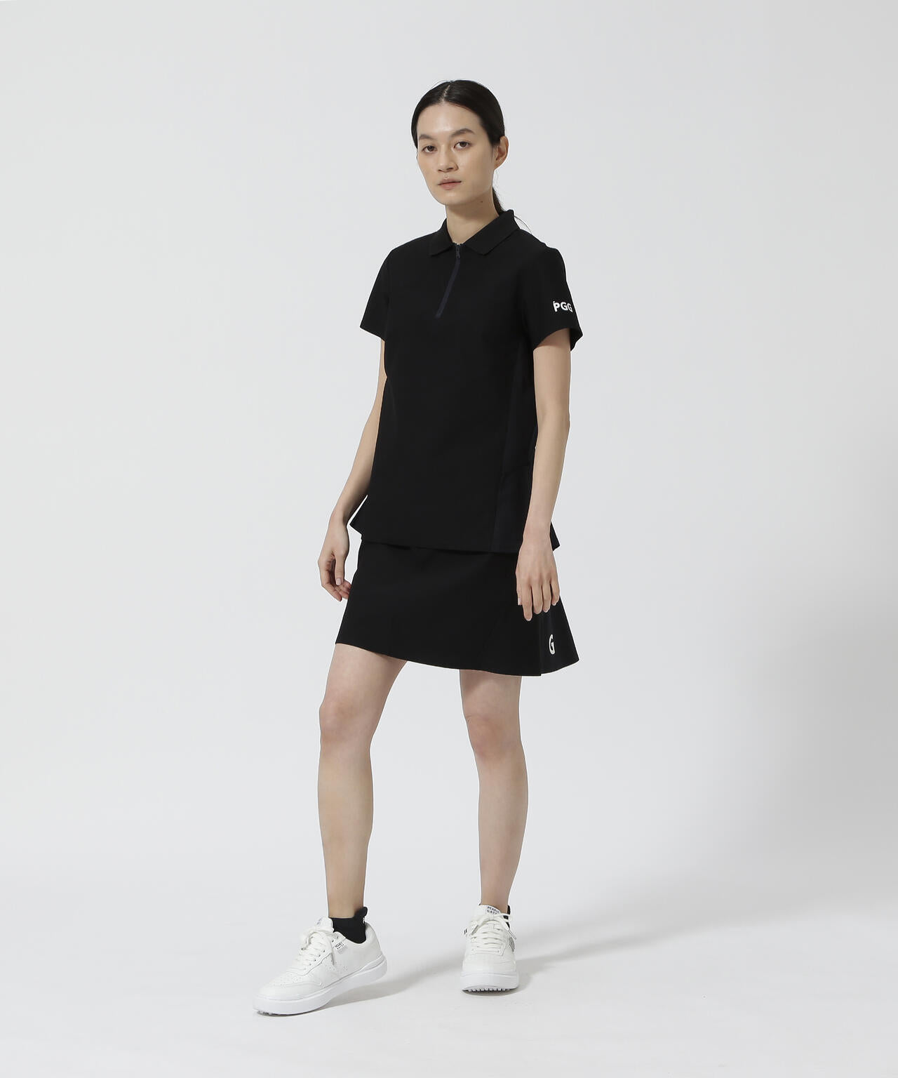 【PGG】【直営店舗&公式オンライン限定】TEXBRID ハイゲージ天竺半袖ジップポロシャツ (LADIES)