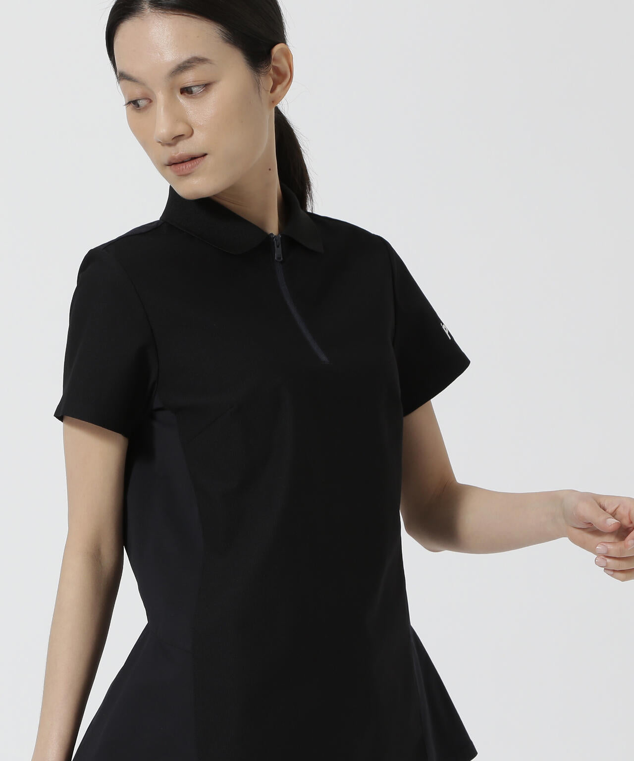 【PGG】【直営店舗&公式オンライン限定】TEXBRID ハイゲージ天竺半袖ジップポロシャツ (LADIES)