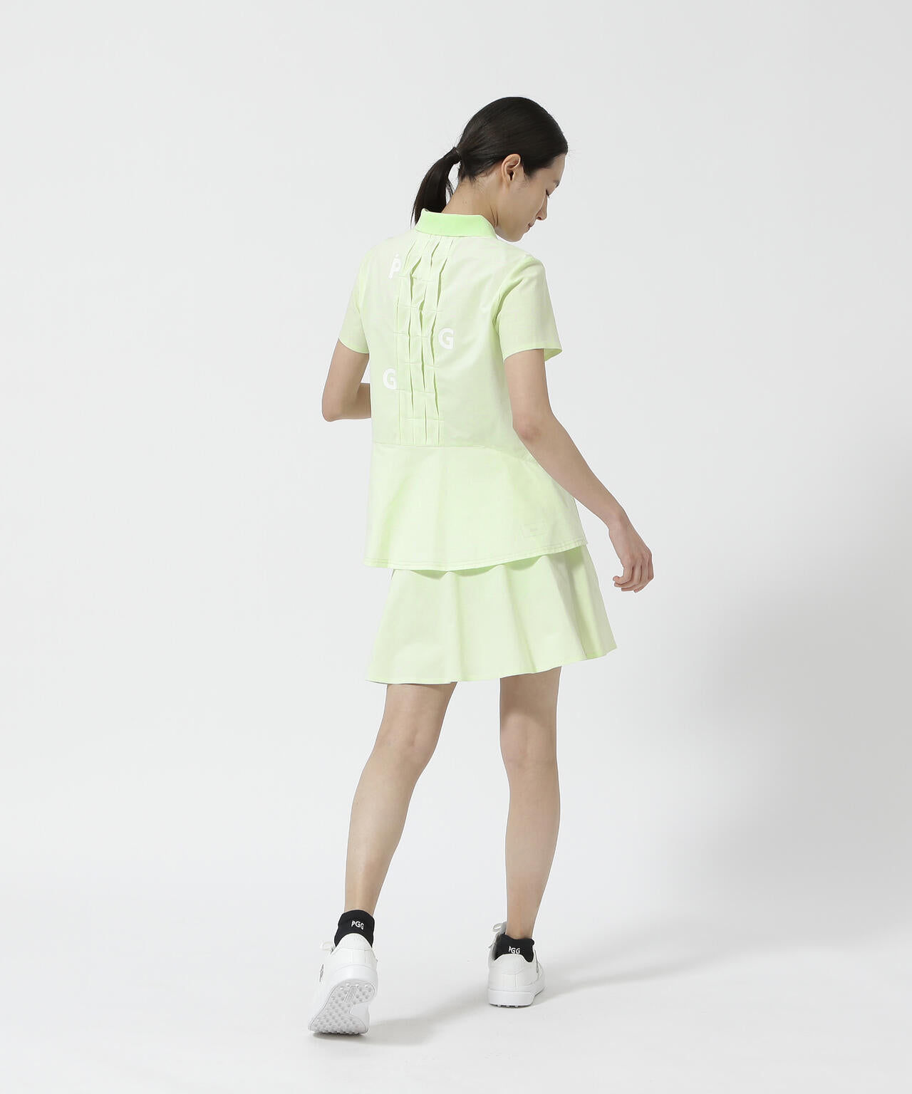 【PGG】【直営店舗&公式オンライン限定】TEXBRID ハイゲージ天竺半袖ジップポロシャツ (LADIES)