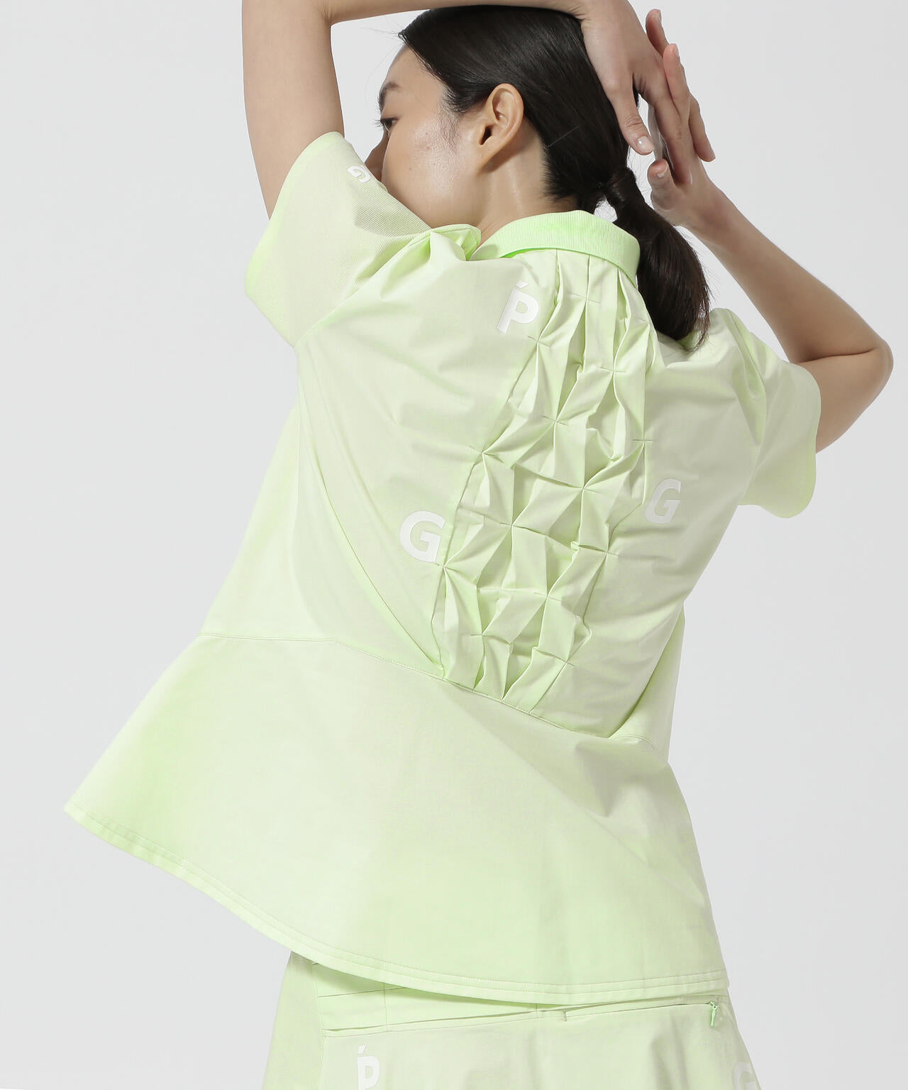 【PGG】【直営店舗&公式オンライン限定】TEXBRID ハイゲージ天竺半袖ジップポロシャツ (LADIES)