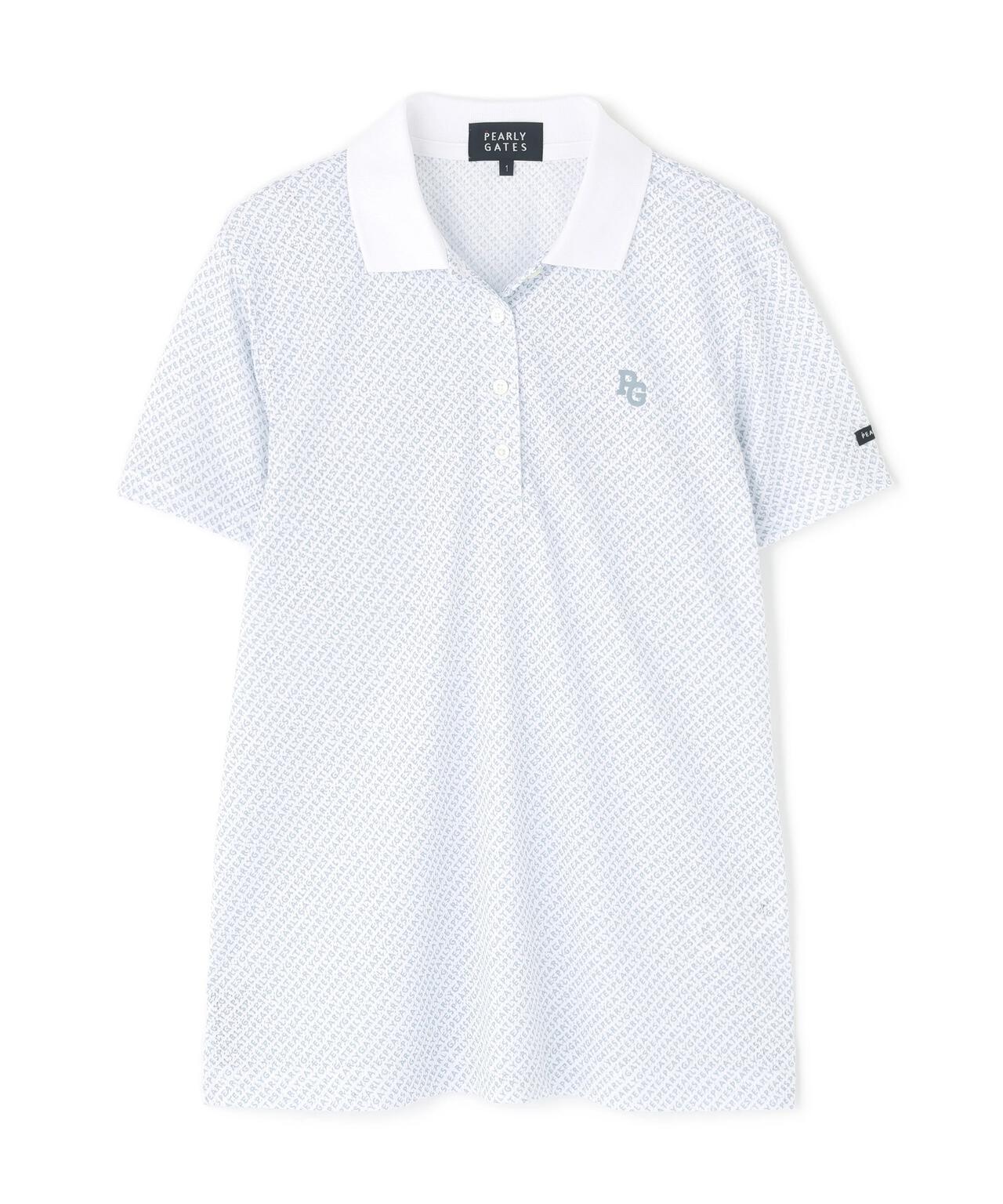 KAZEメッシュ半袖ポロシャツ <ロゴバイヤスボーダー柄>