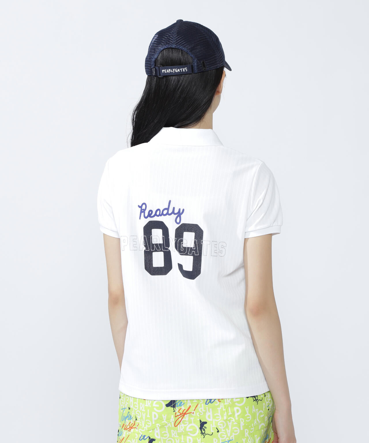 裏カノコストライプ調半袖ポロシャツ